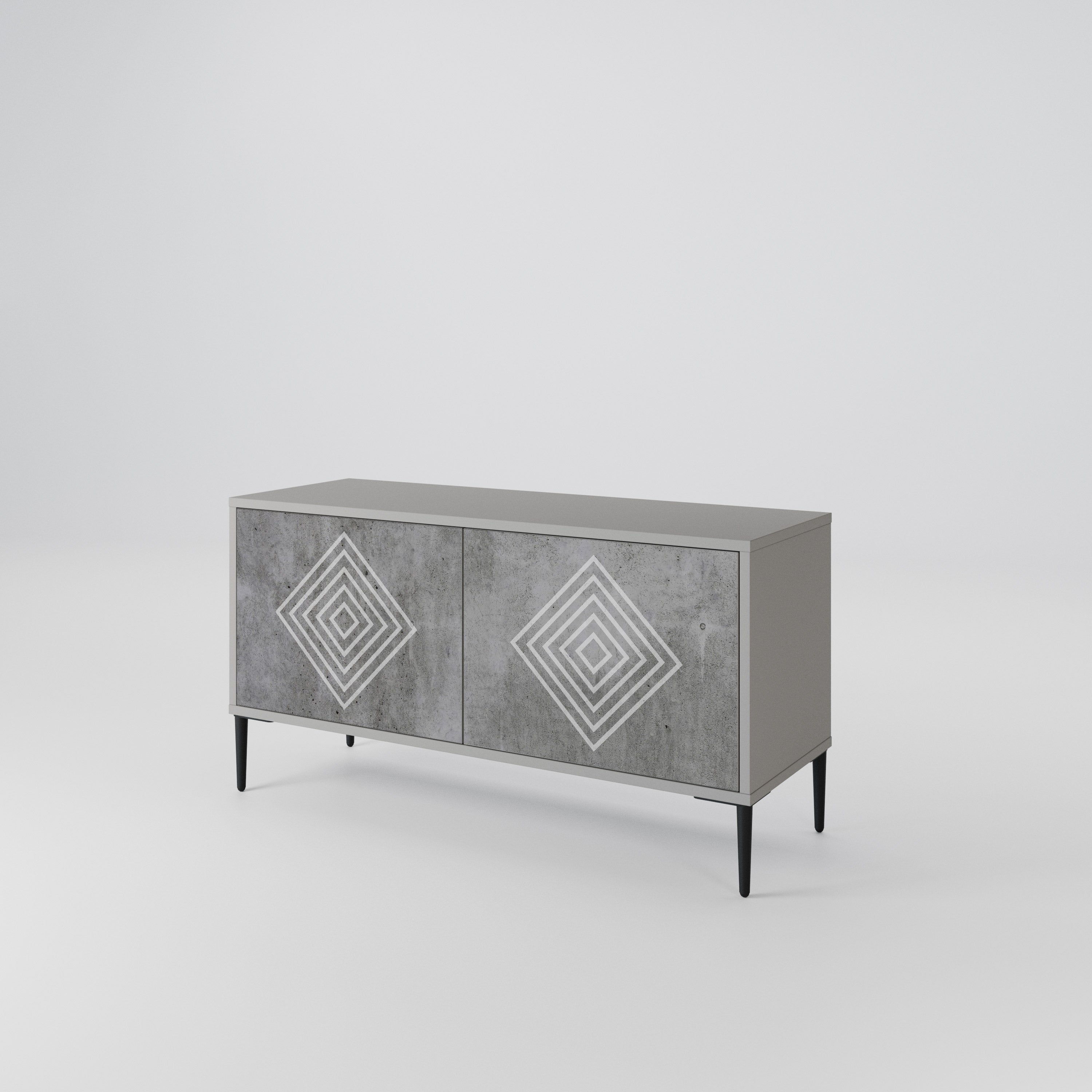 POLYGONAL ARTISTRY Kompaktowa szafka RTV 2-drzwiowa