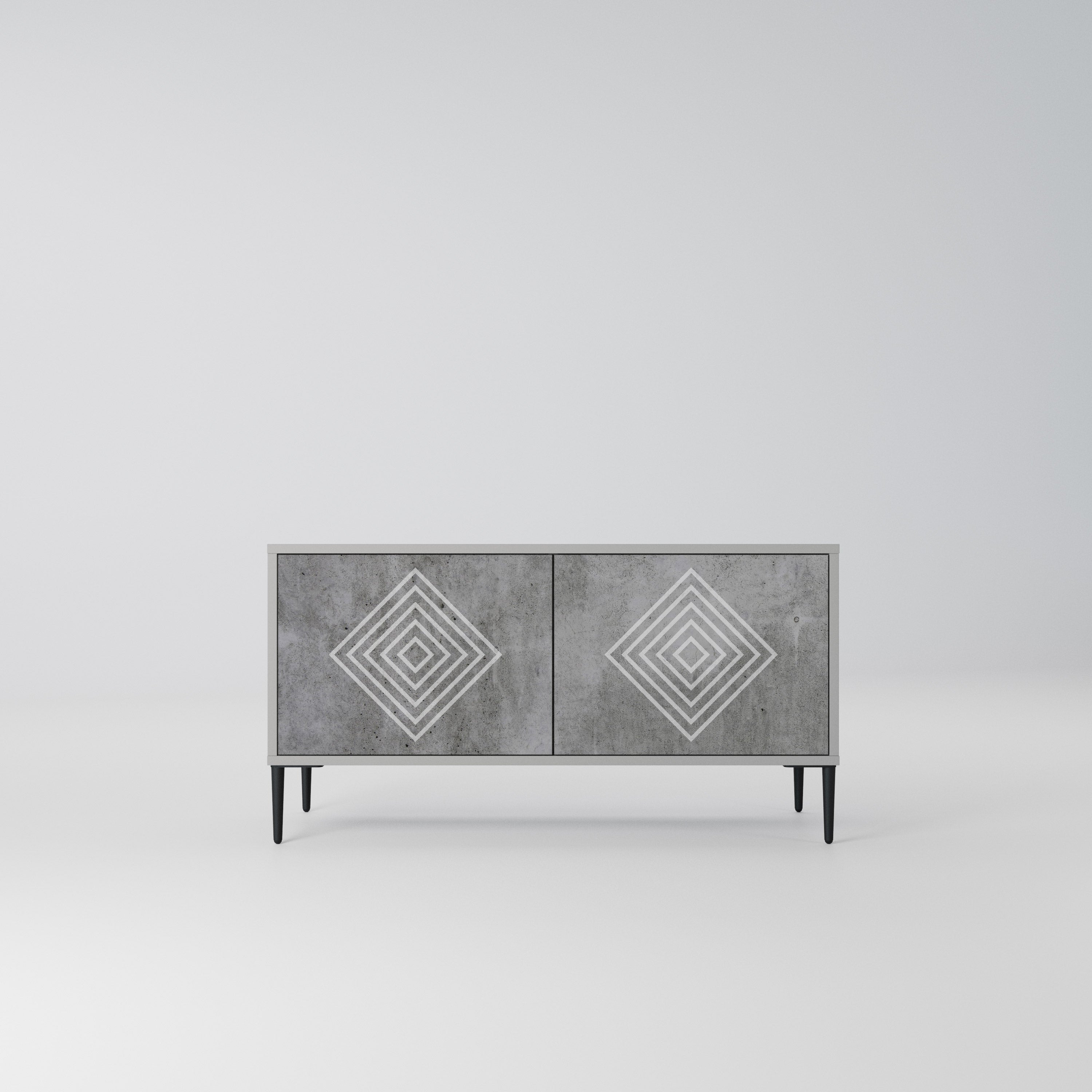 POLYGONAL ARTISTRY Kompaktowa szafka RTV 2-drzwiowa