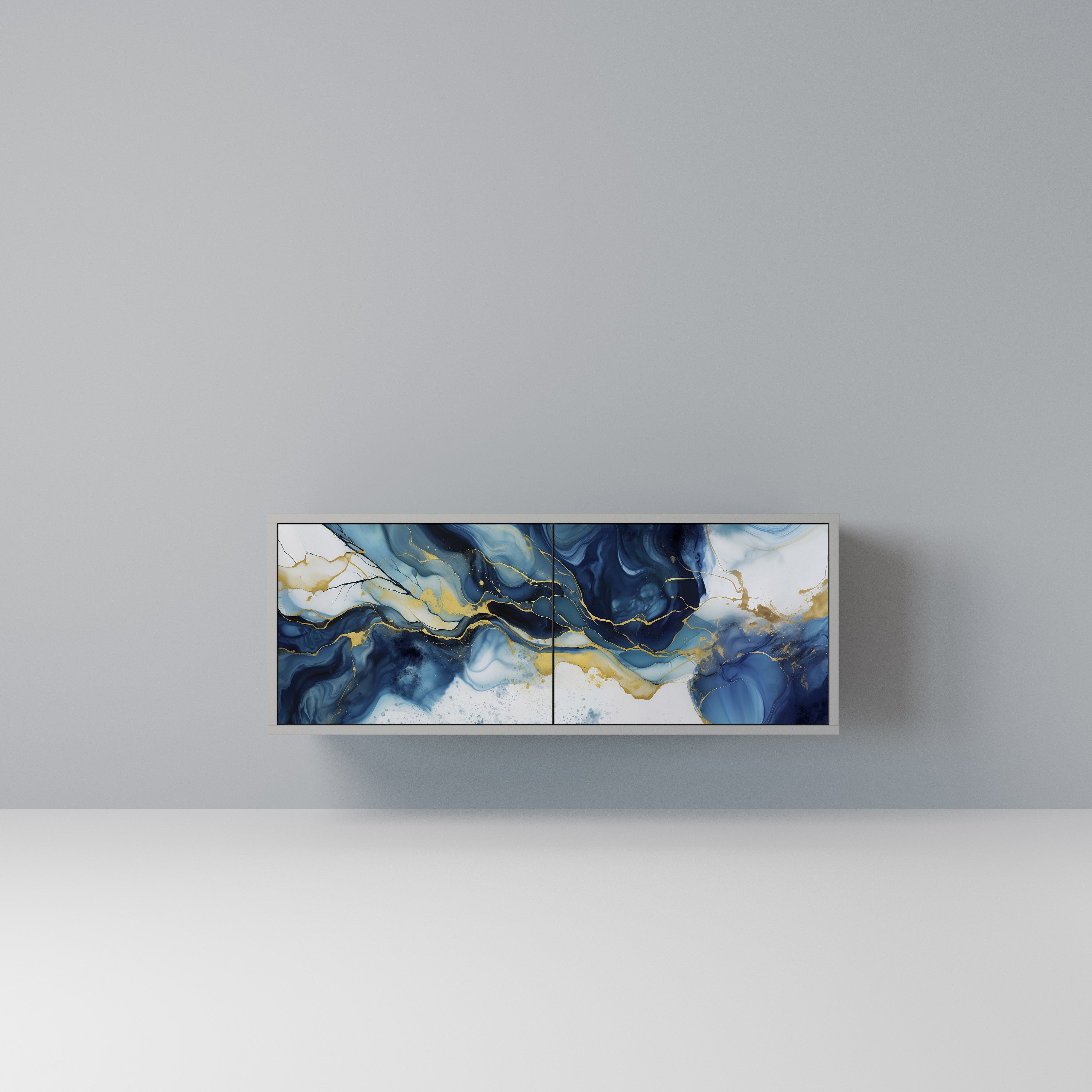 INKY MARBLE Kompaktowa szafka RTV 2-drzwiowa
