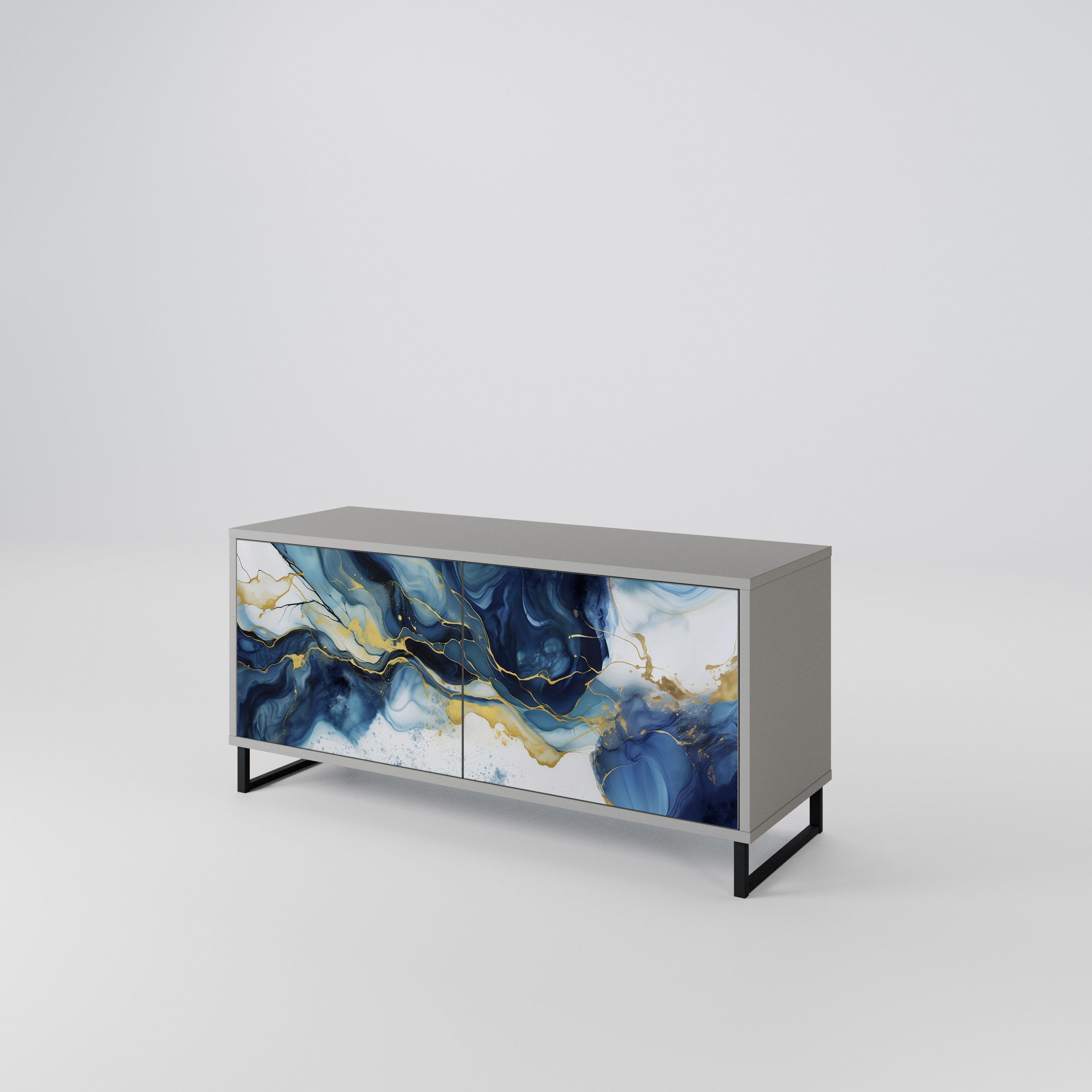 INKY MARBLE Kompaktowa szafka RTV 2-drzwiowa