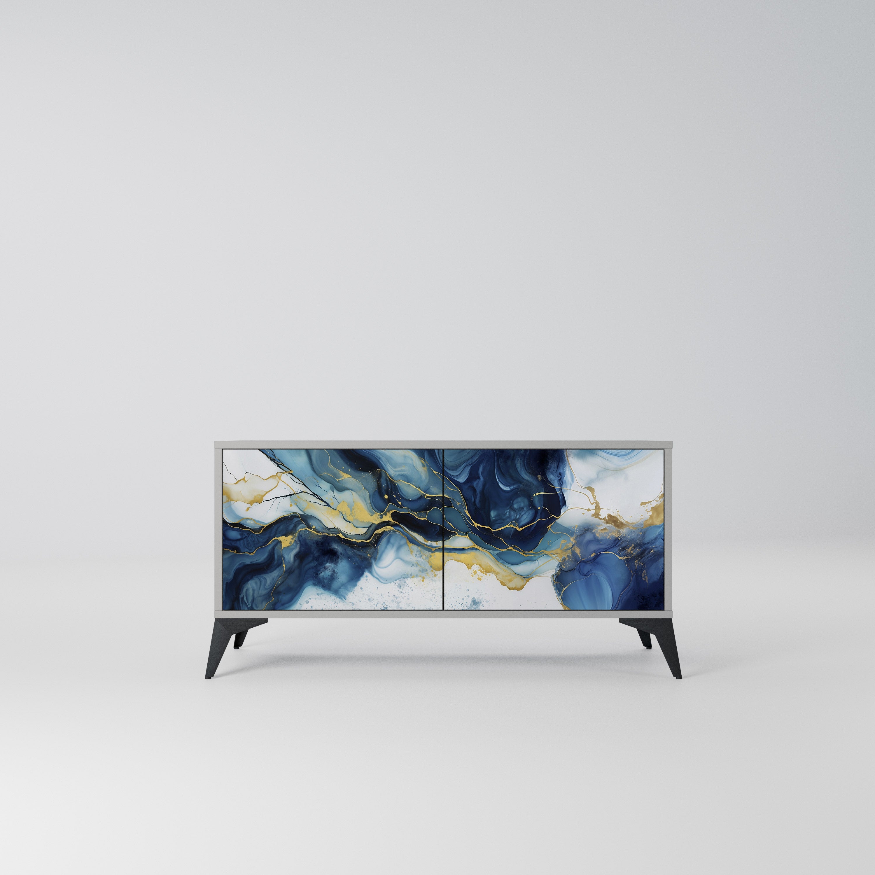 INKY MARBLE Kompaktowa szafka RTV 2-drzwiowa
