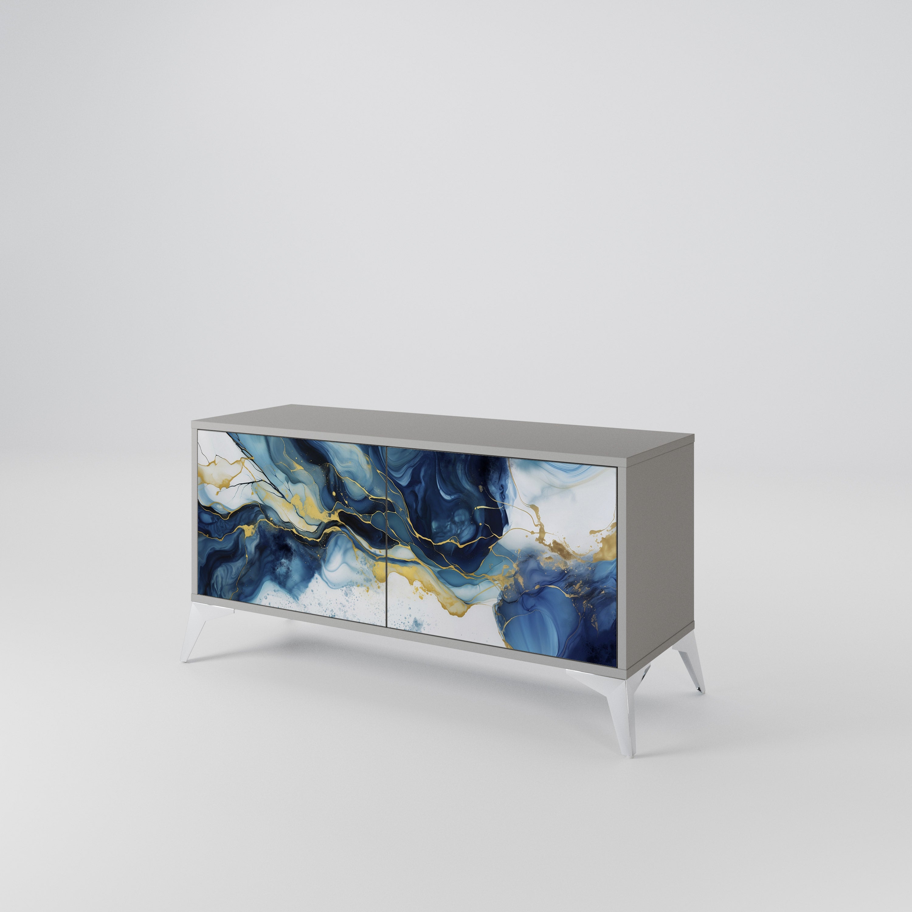 INKY MARBLE Kompaktowa szafka RTV 2-drzwiowa