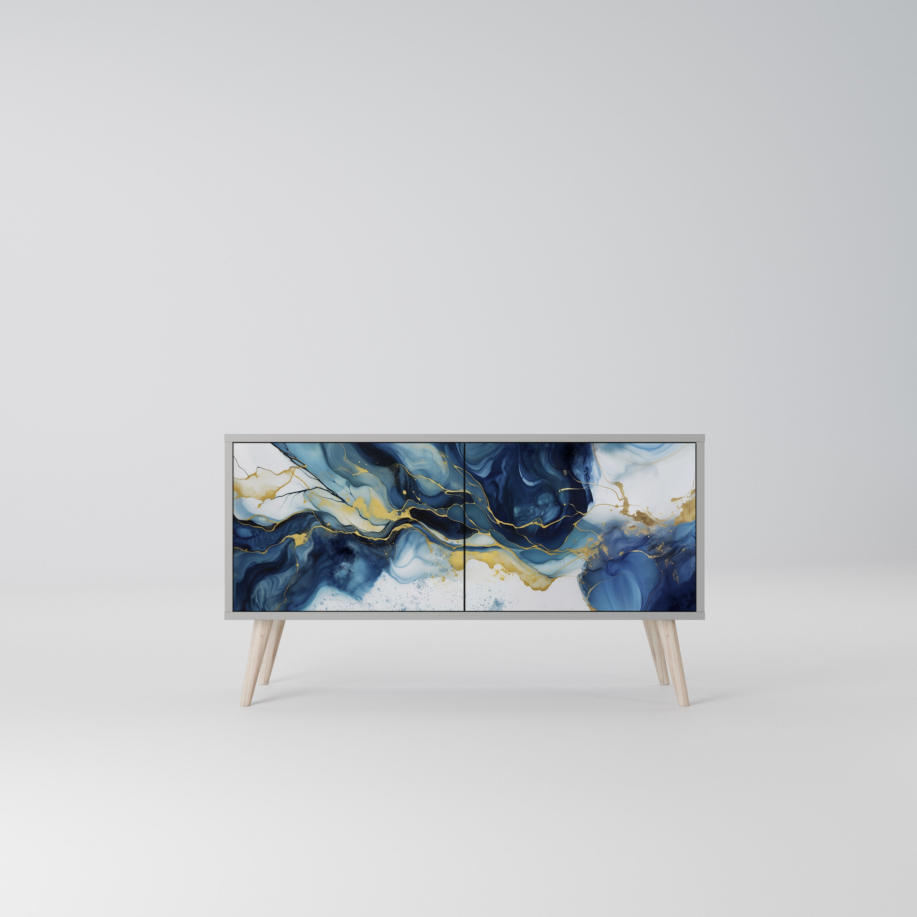INKY MARBLE Kompaktowa szafka RTV 2-drzwiowa