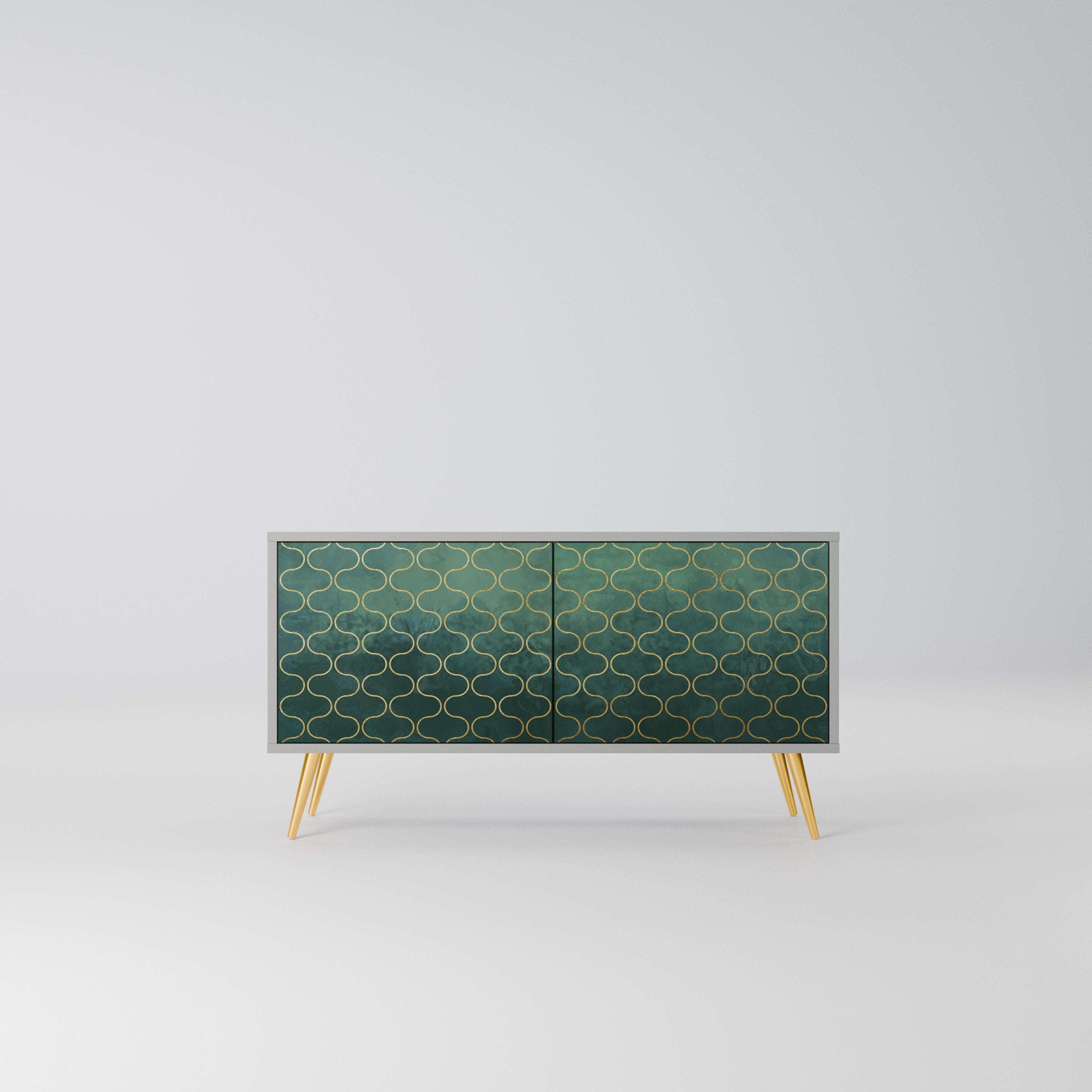 TESSELATED GREENERY Kompaktowa szafka RTV 2-drzwiowa