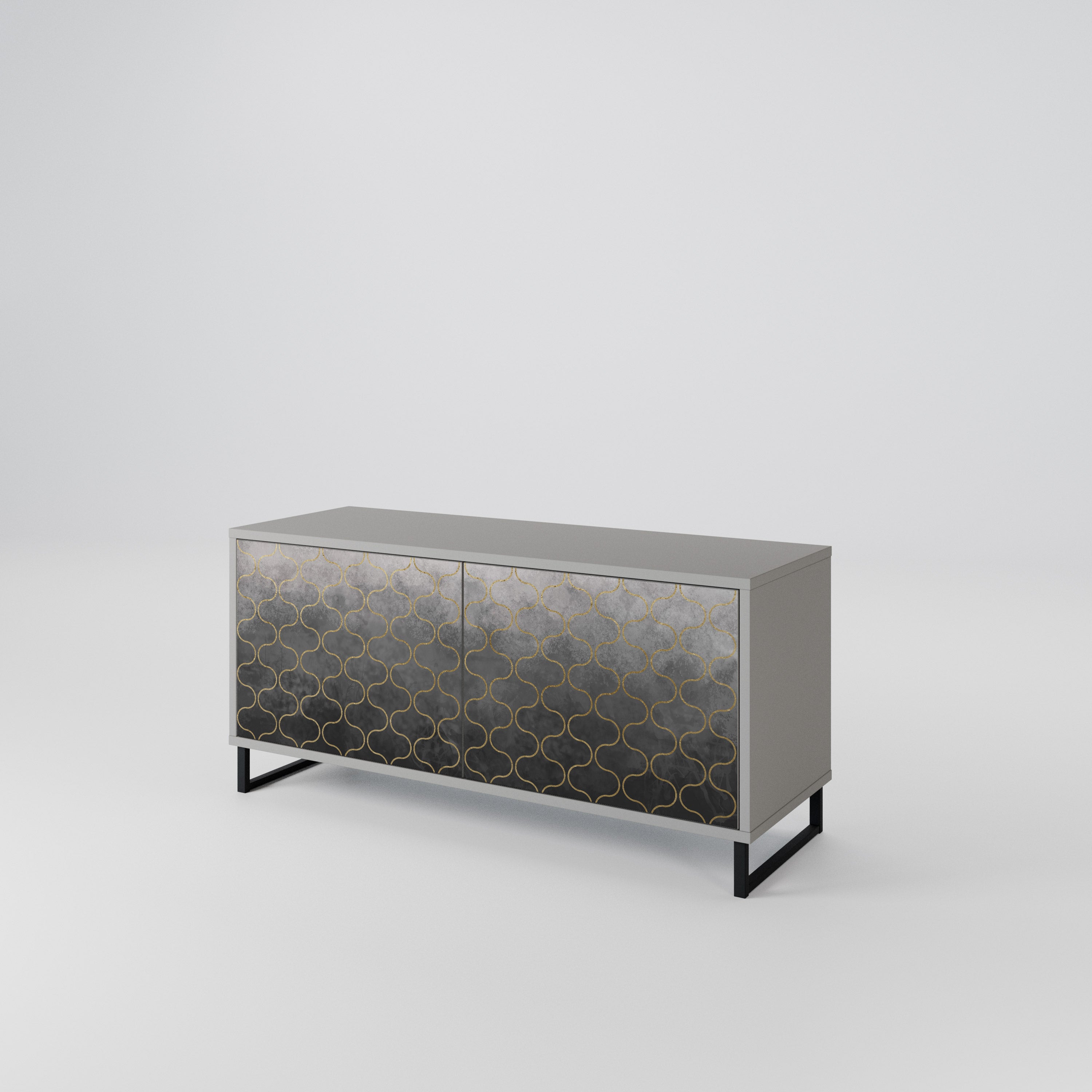 TESSELATED GRAYISH Kompaktowa szafka RTV 2-drzwiowa