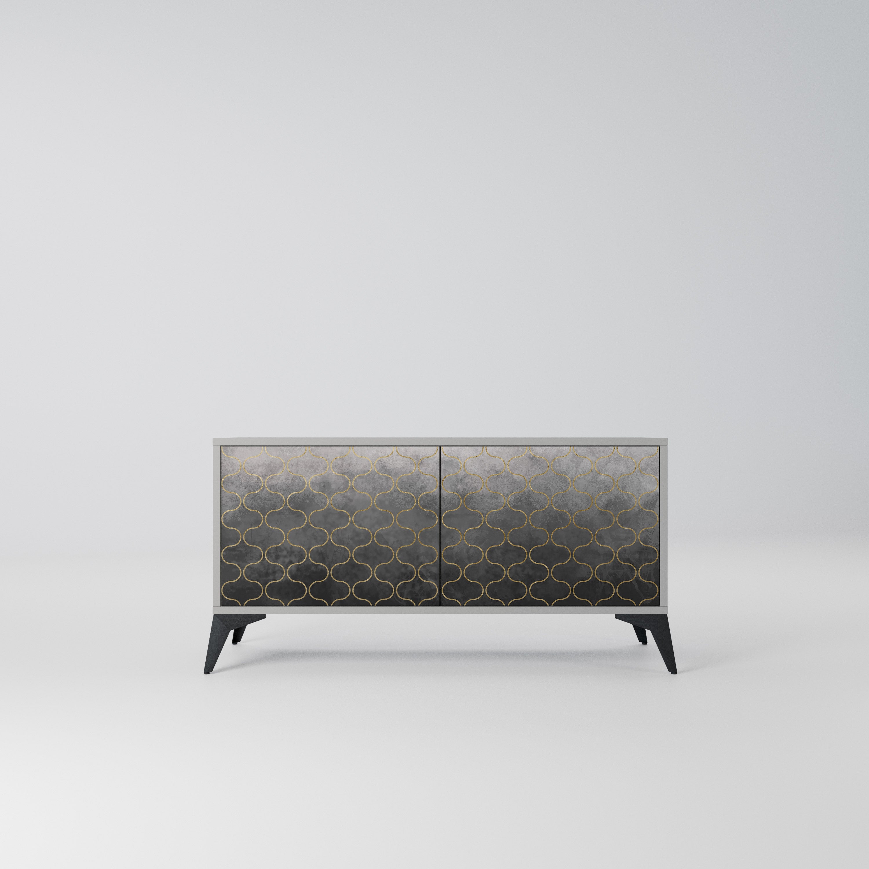 TESSELATED GRAYISH Kompaktowa szafka RTV 2-drzwiowa