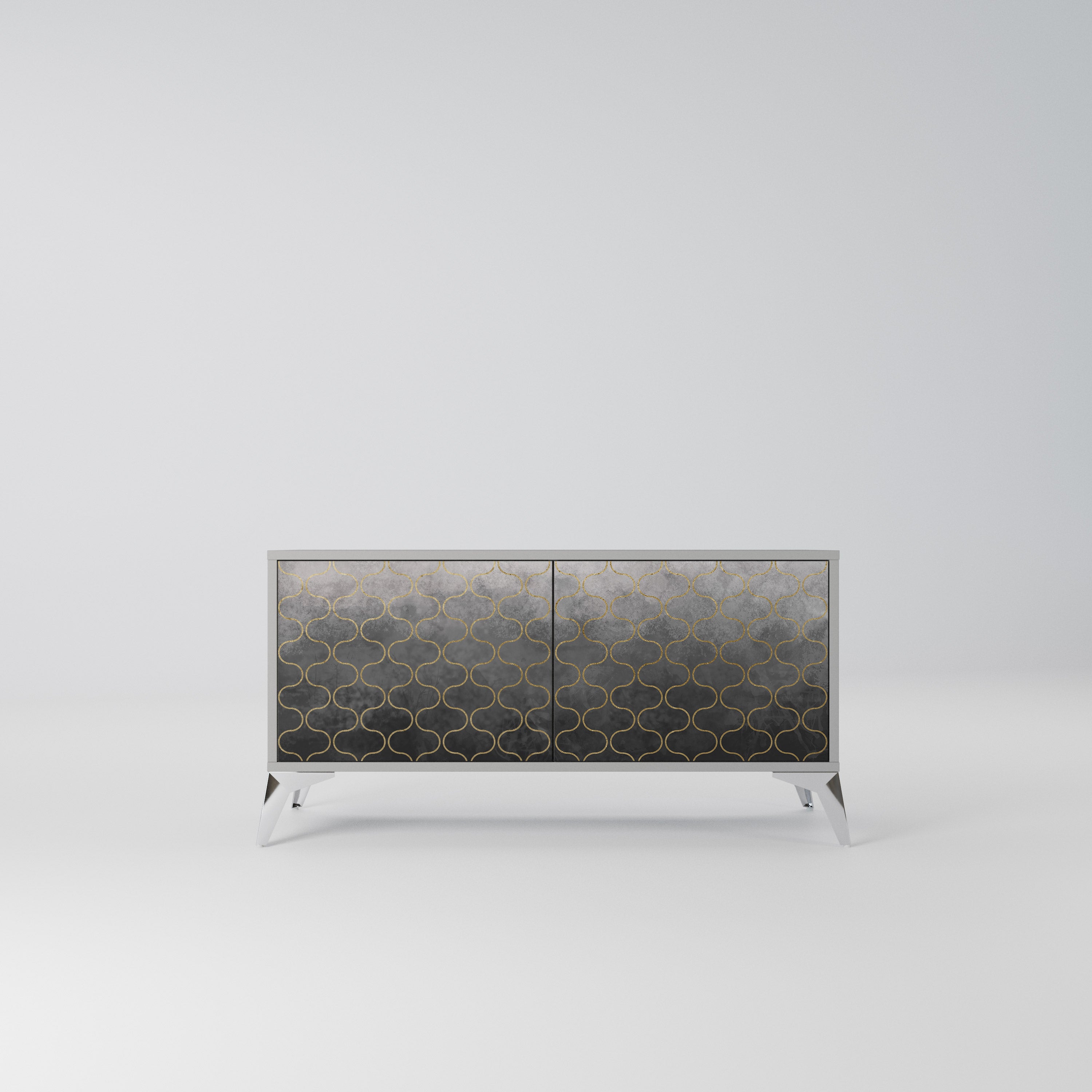 TESSELATED GRAYISH Kompaktowa szafka RTV 2-drzwiowa