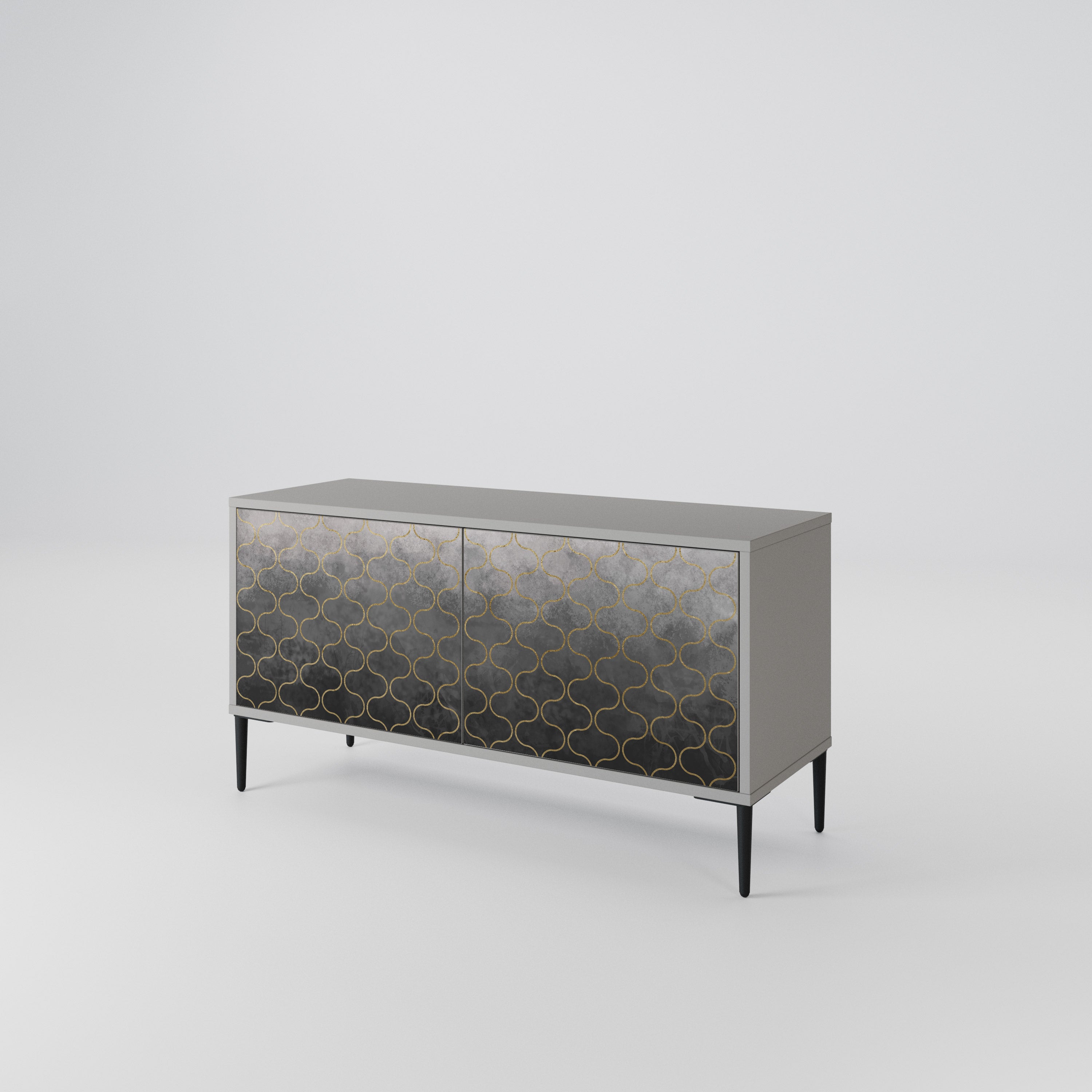 TESSELATED GRAYISH Kompaktowa szafka RTV 2-drzwiowa