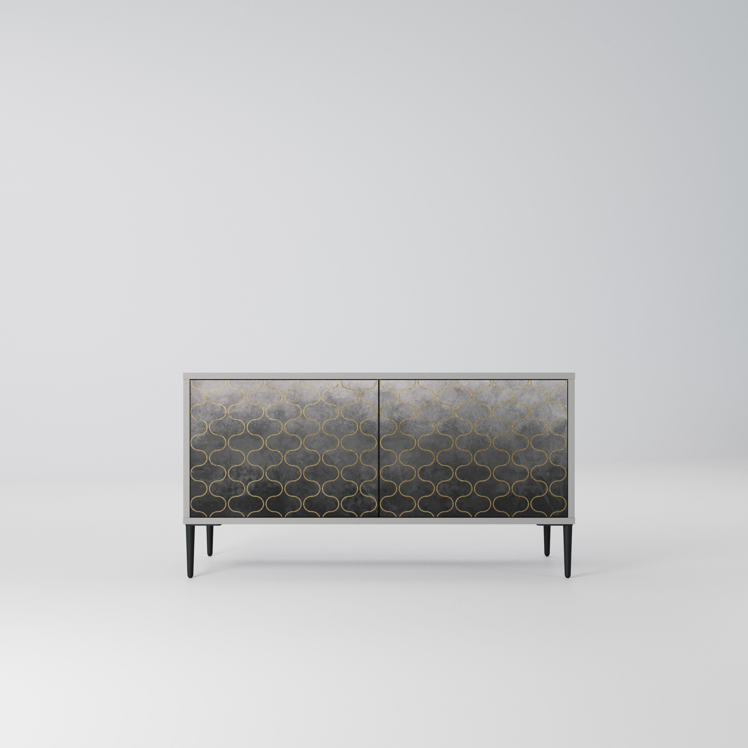 TESSELATED GRAYISH Kompaktowa szafka RTV 2-drzwiowa