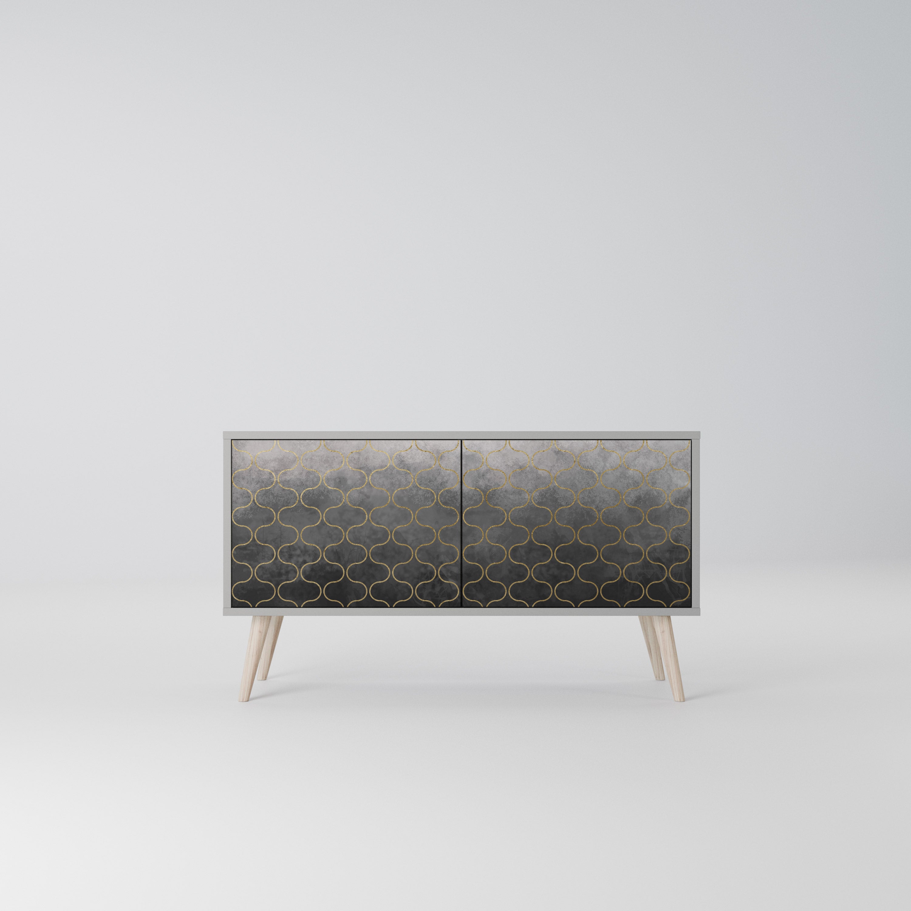 TESSELATED GRAYISH Kompaktowa szafka RTV 2-drzwiowa