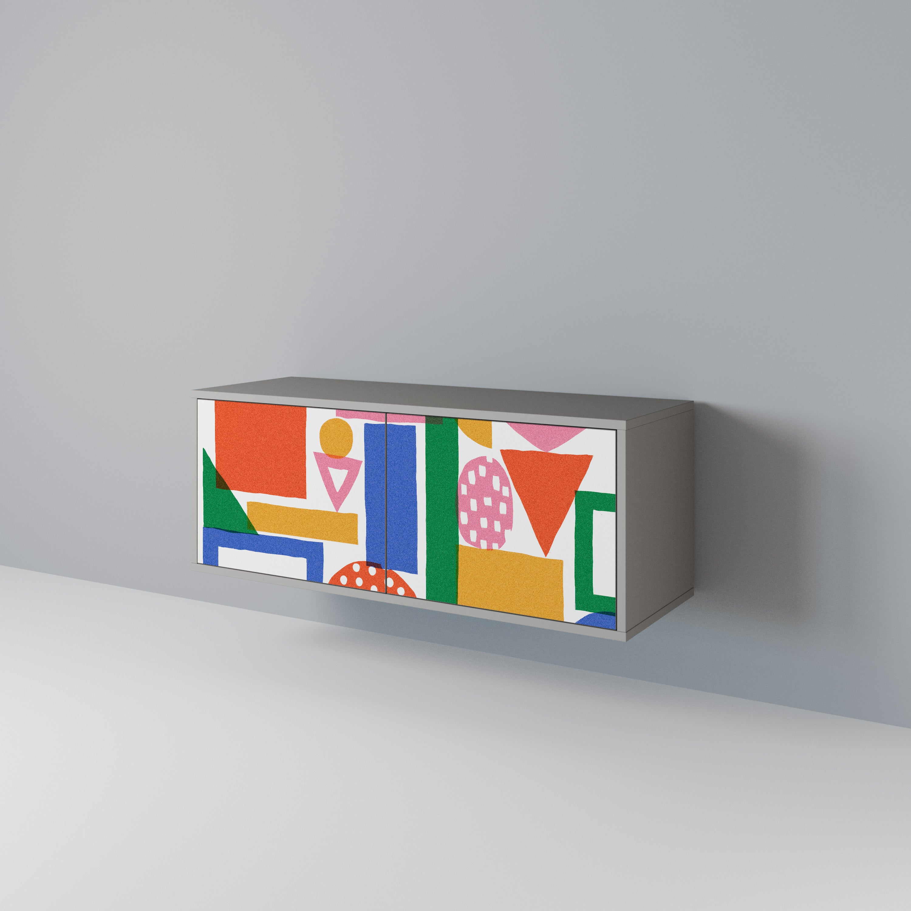 GEOMETRIC GLIMMER Kompaktowa szafka RTV 2-drzwiowa