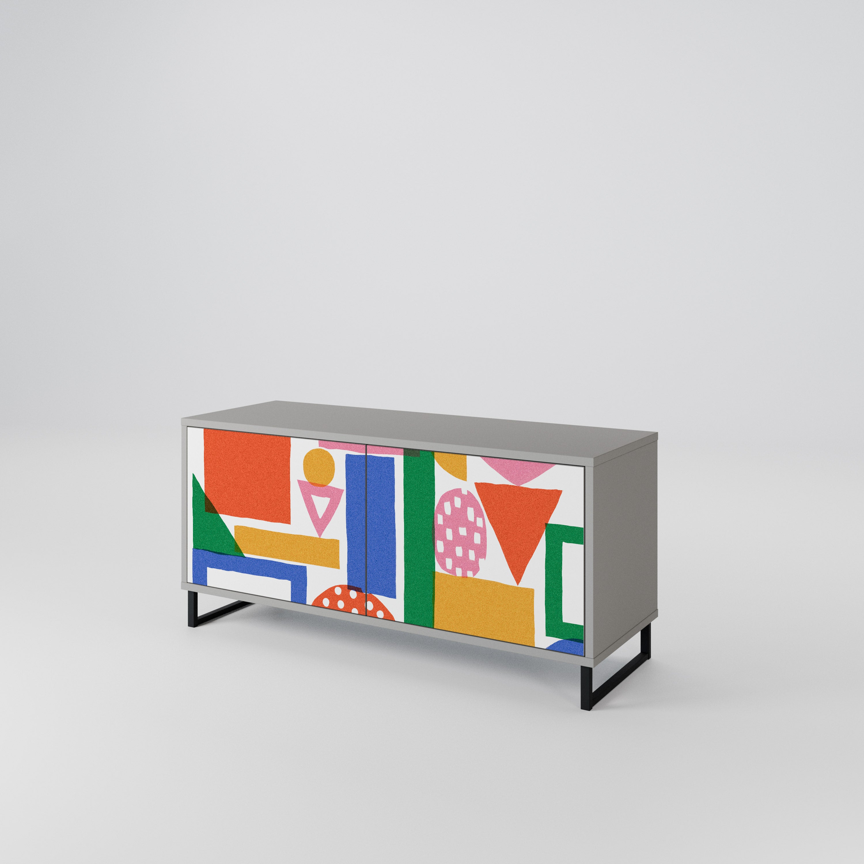 GEOMETRIC GLIMMER Kompaktowa szafka RTV 2-drzwiowa