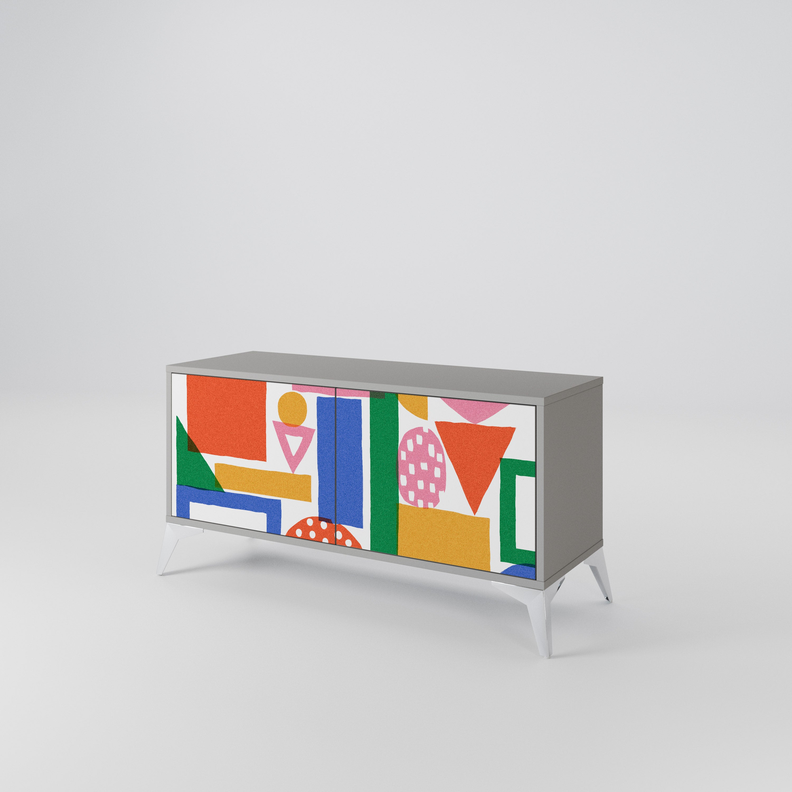 GEOMETRIC GLIMMER Kompaktowa szafka RTV 2-drzwiowa