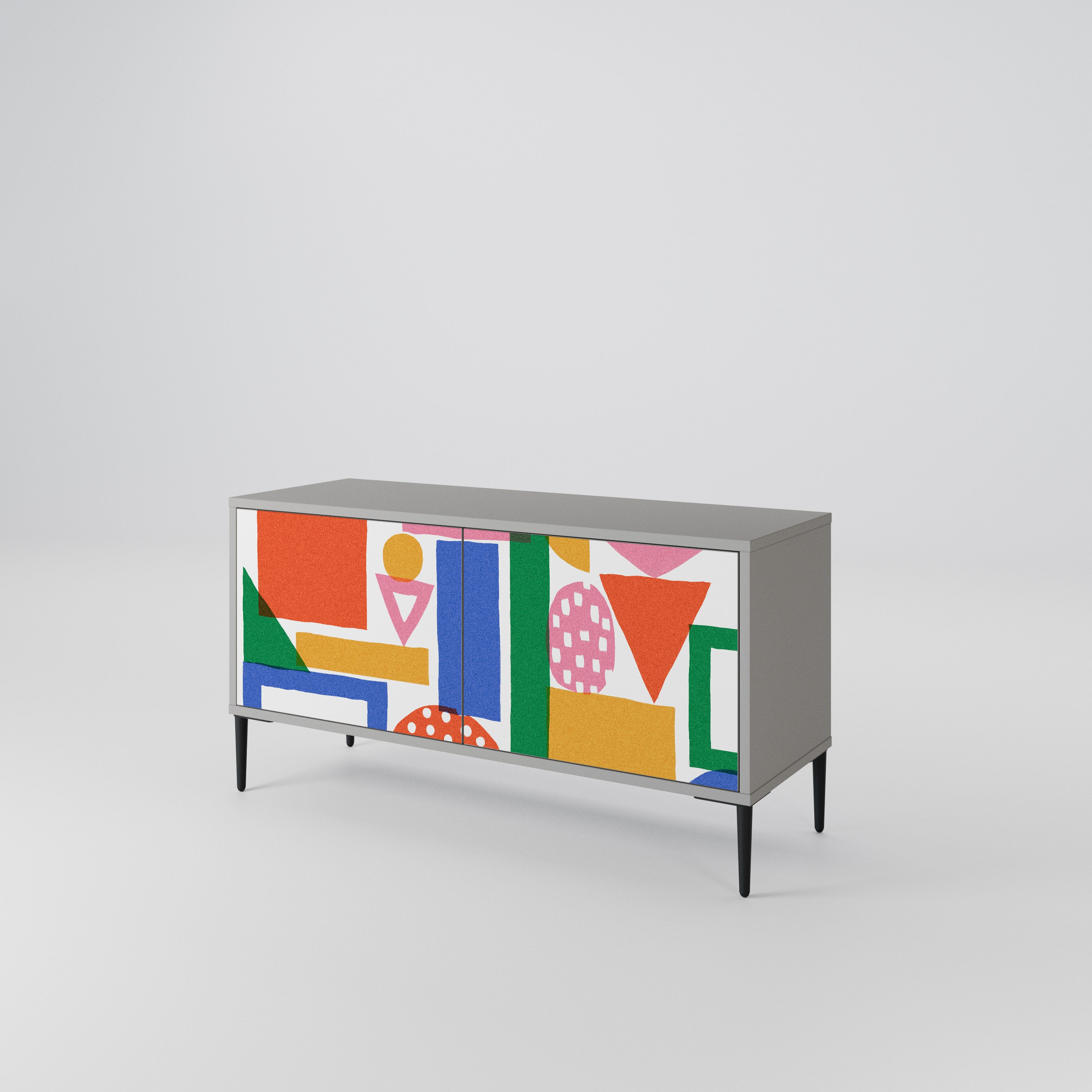 GEOMETRIC GLIMMER Kompaktowa szafka RTV 2-drzwiowa