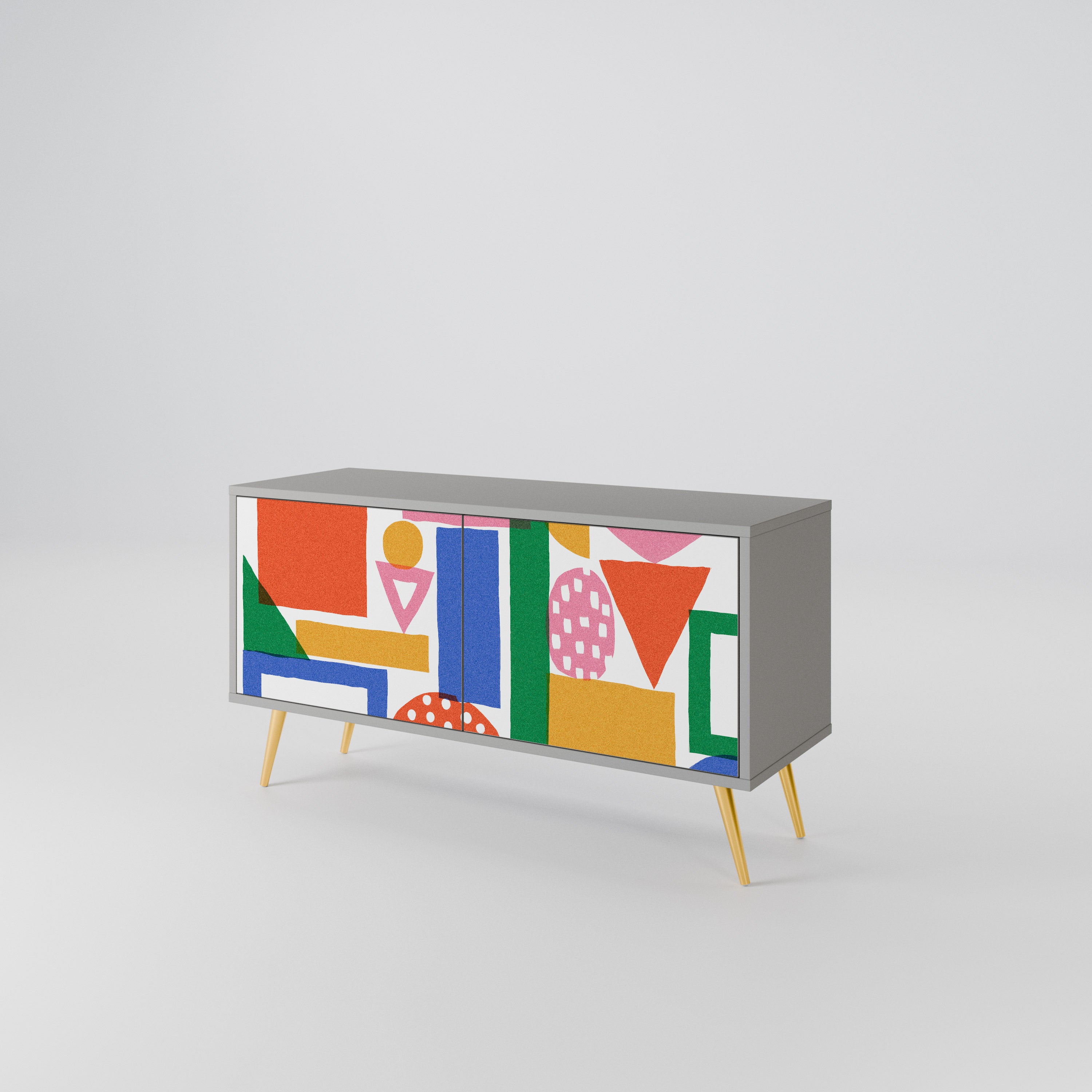 GEOMETRIC GLIMMER Kompaktowa szafka RTV 2-drzwiowa