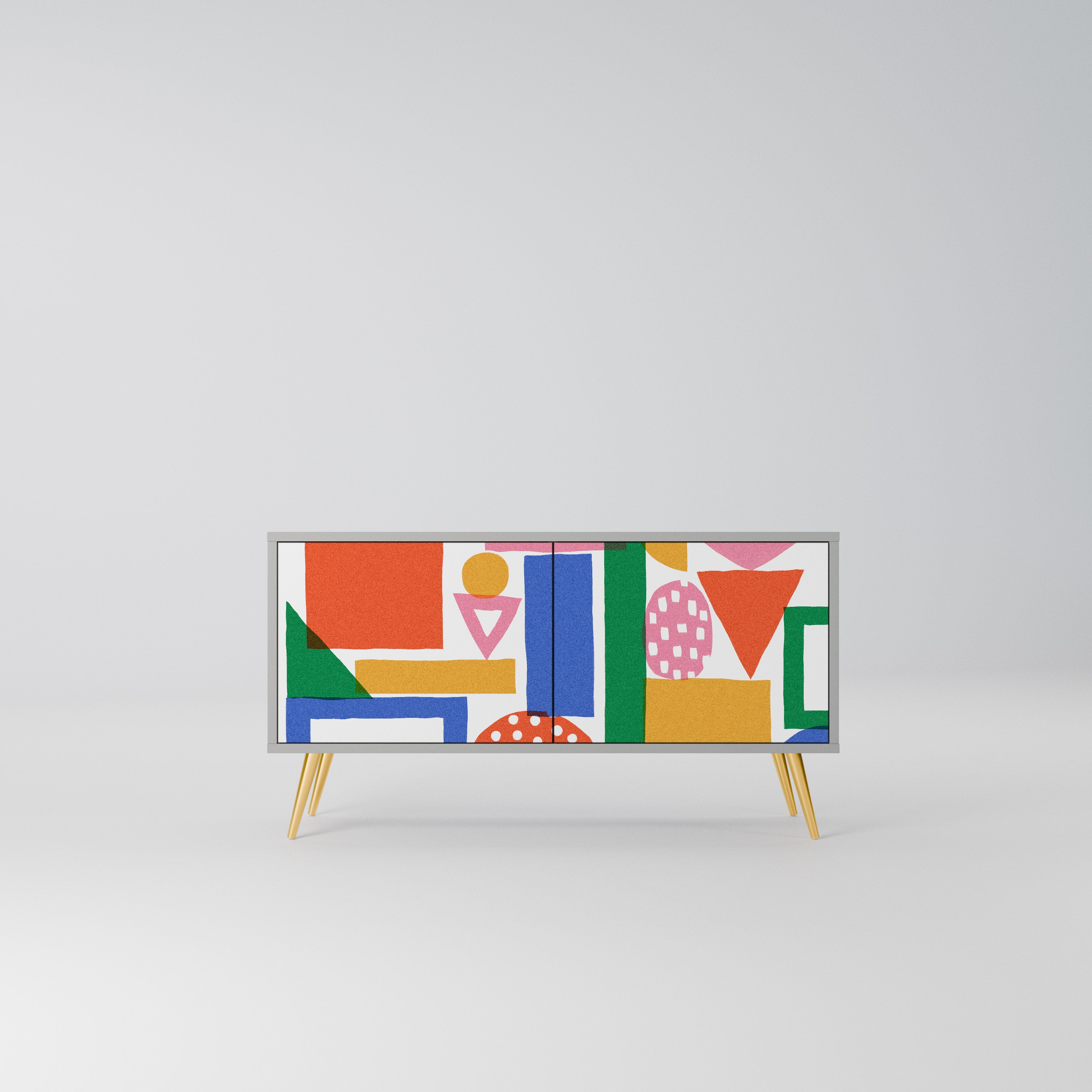 GEOMETRIC GLIMMER Kompaktowa szafka RTV 2-drzwiowa