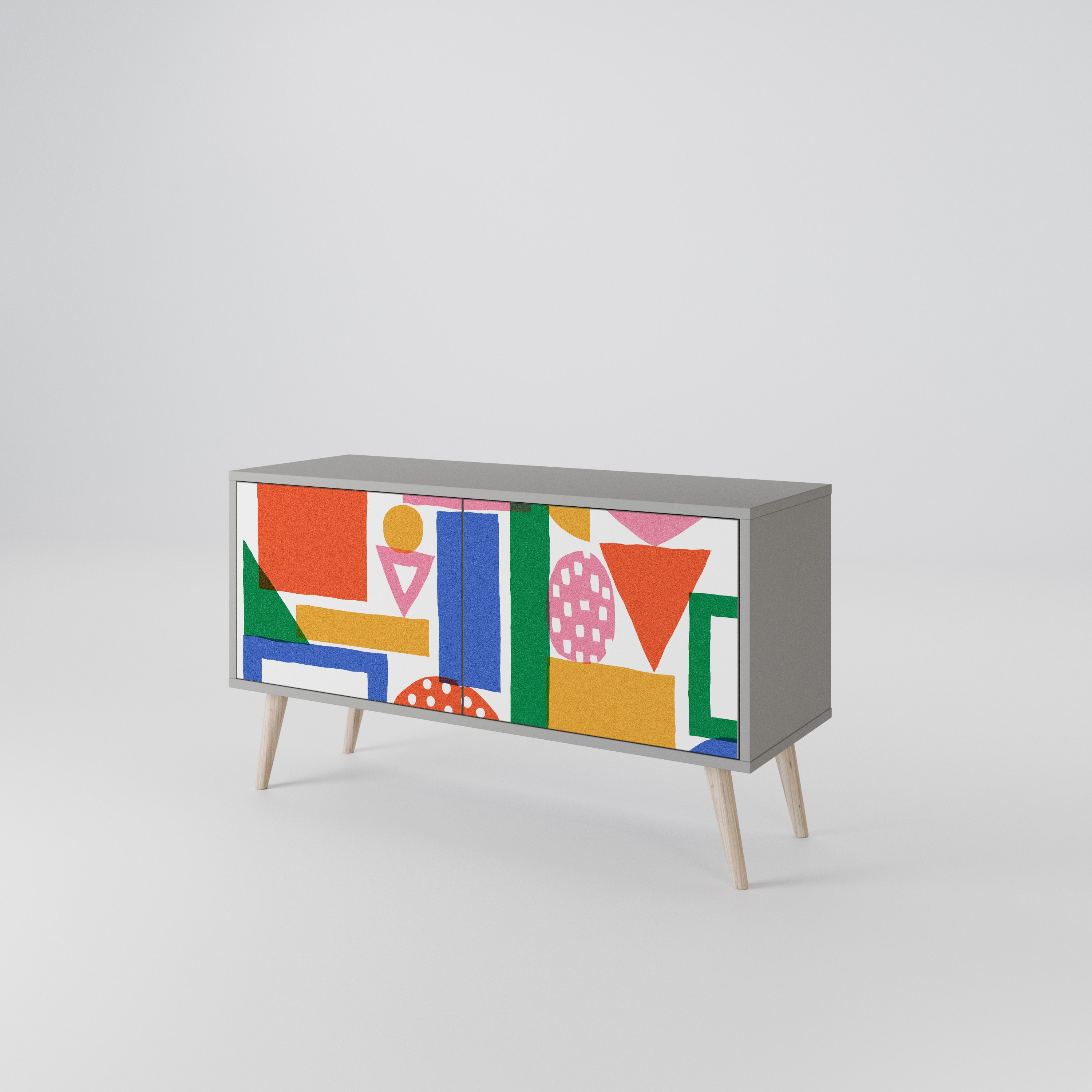 GEOMETRIC GLIMMER Kompaktowa szafka RTV 2-drzwiowa