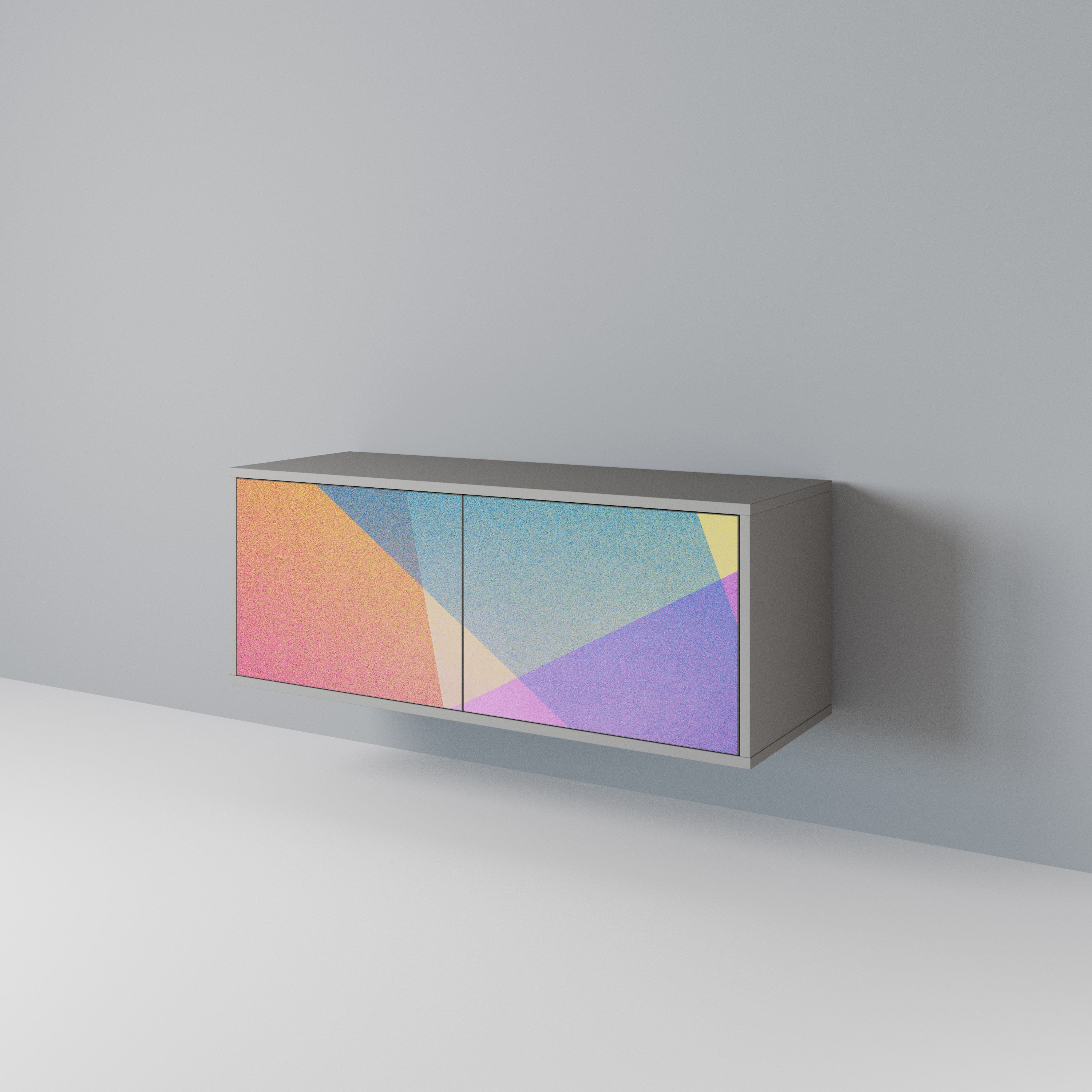 BRIGHT GEOMETRY Kompaktowa szafka RTV 2-drzwiowa