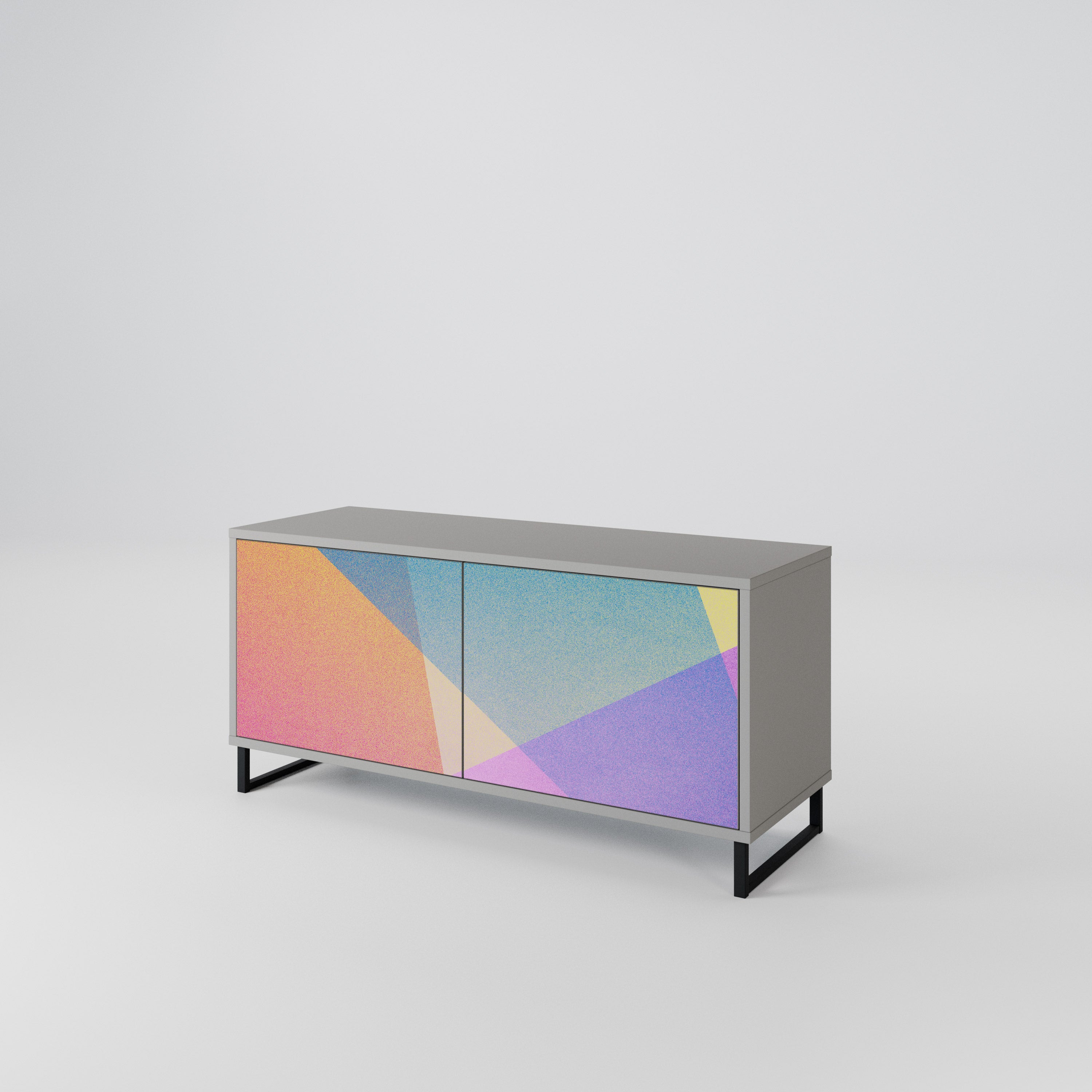 BRIGHT GEOMETRY Kompaktowa szafka RTV 2-drzwiowa