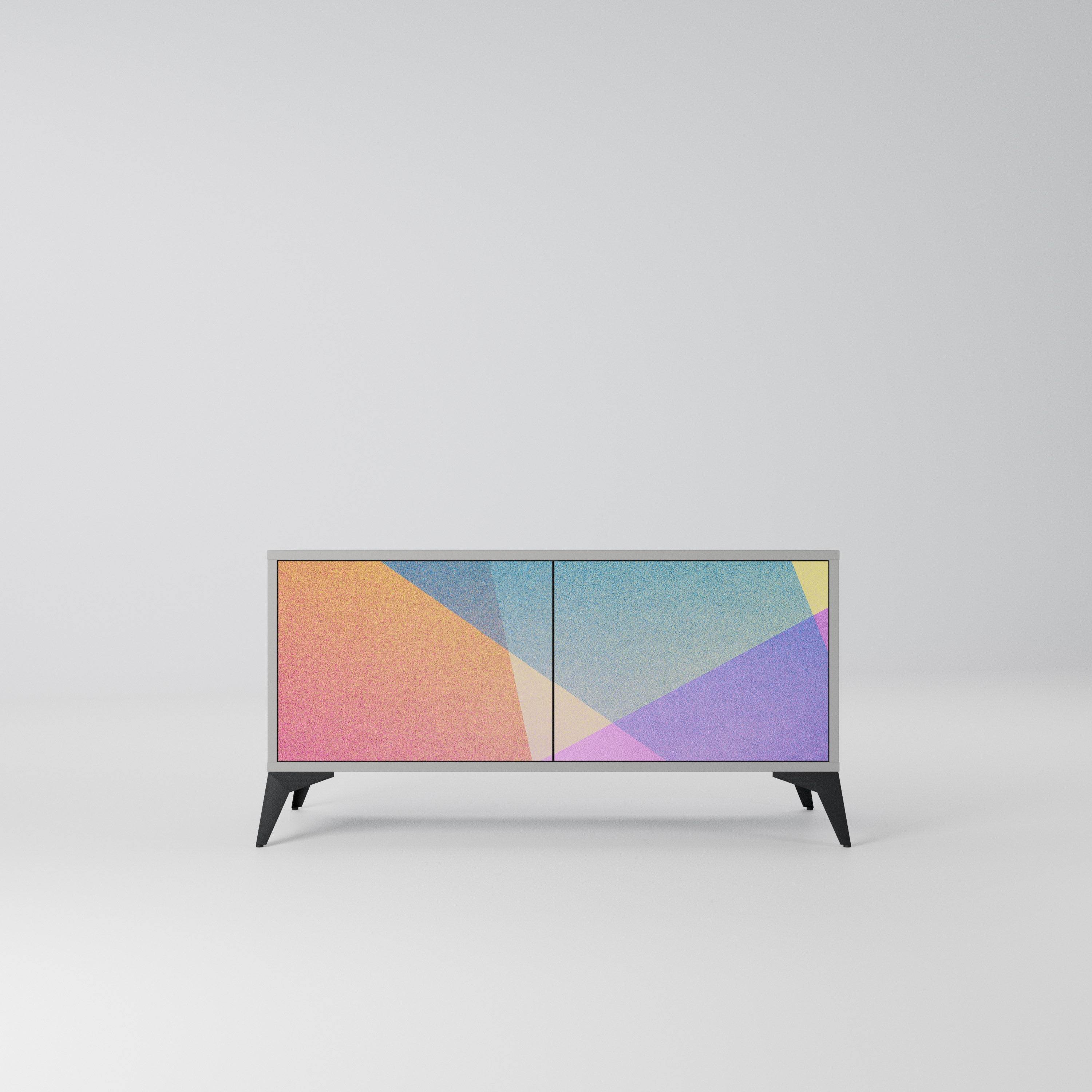 BRIGHT GEOMETRY Kompaktowa szafka RTV 2-drzwiowa