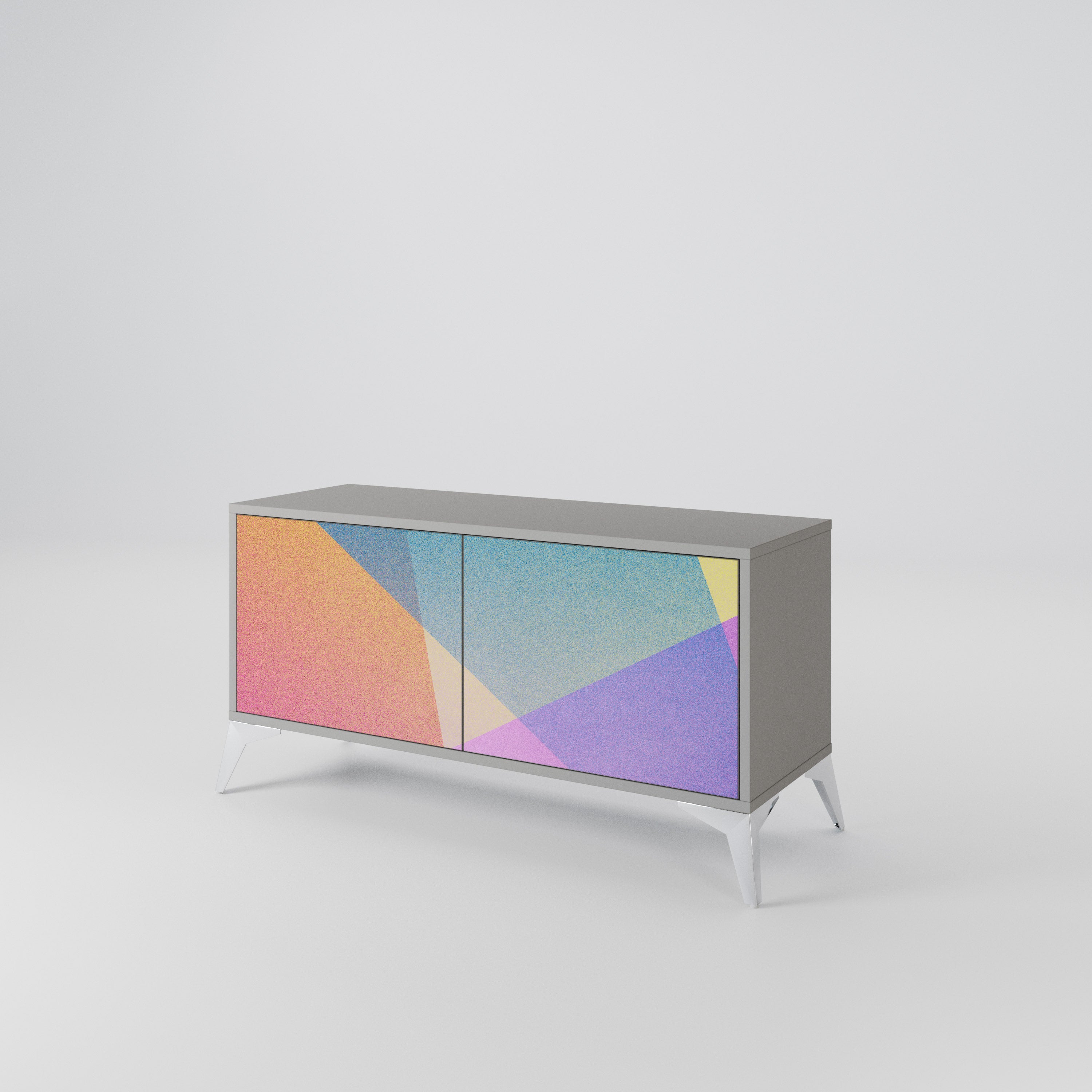 BRIGHT GEOMETRY Kompaktowa szafka RTV 2-drzwiowa