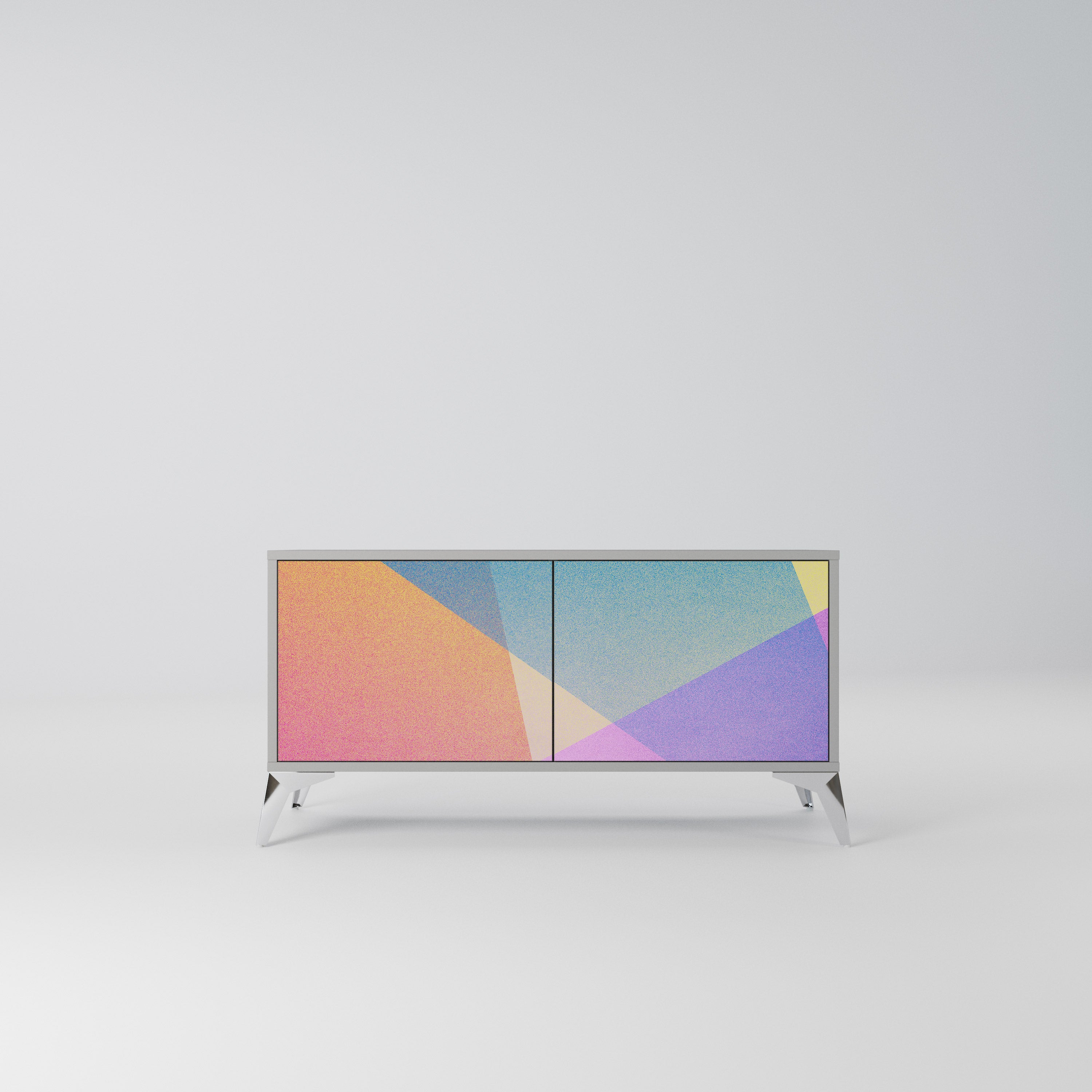 BRIGHT GEOMETRY Kompaktowa szafka RTV 2-drzwiowa