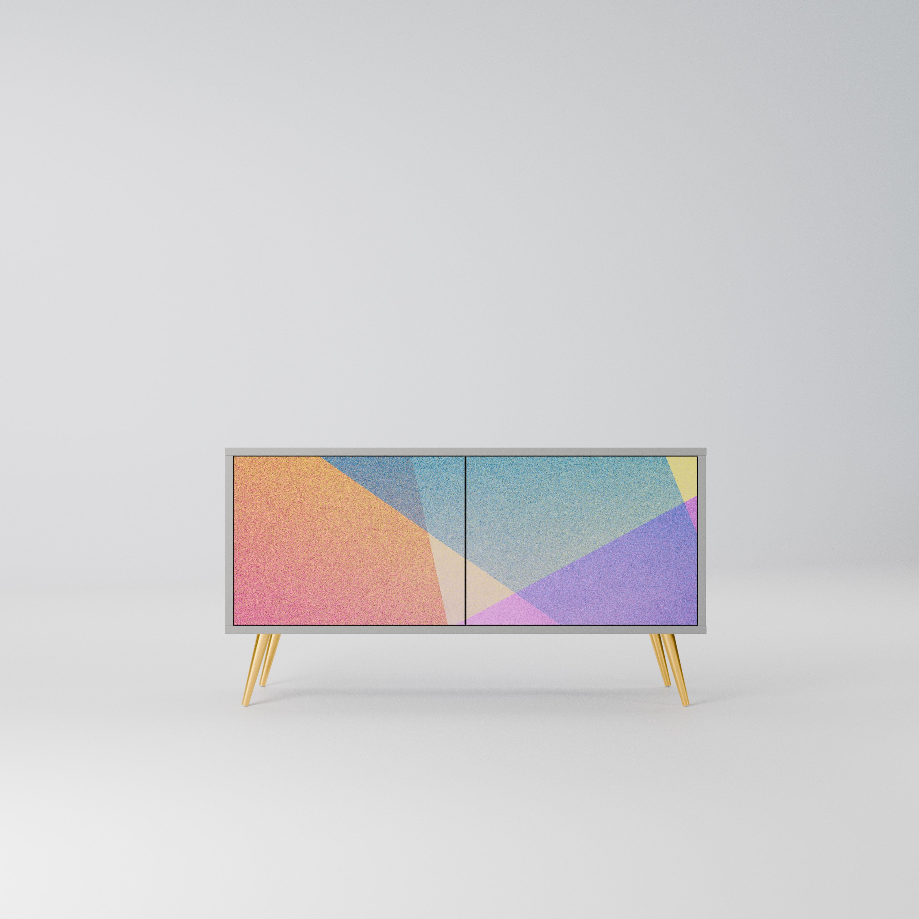 BRIGHT GEOMETRY Kompaktowa szafka RTV 2-drzwiowa