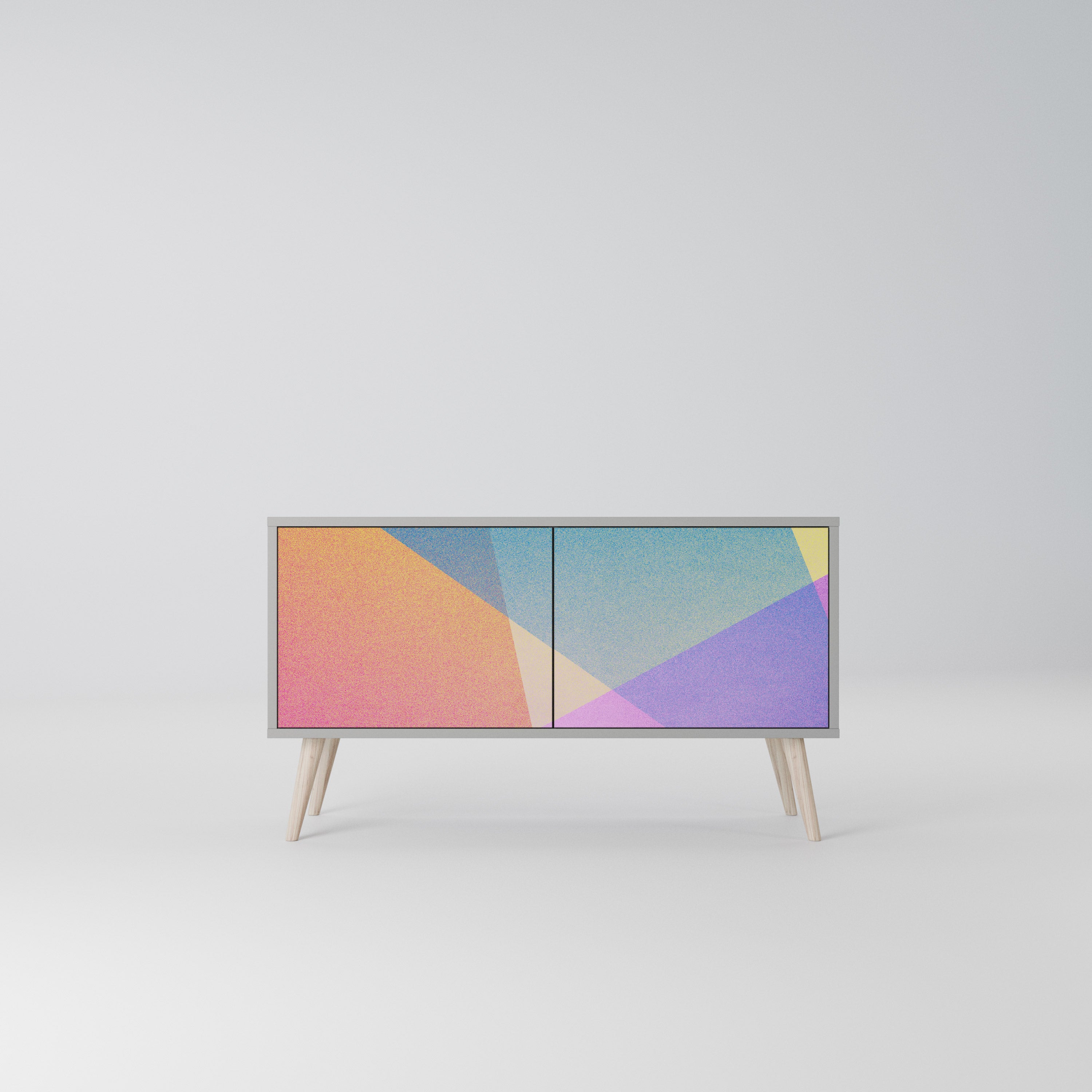 BRIGHT GEOMETRY Kompaktowa szafka RTV 2-drzwiowa