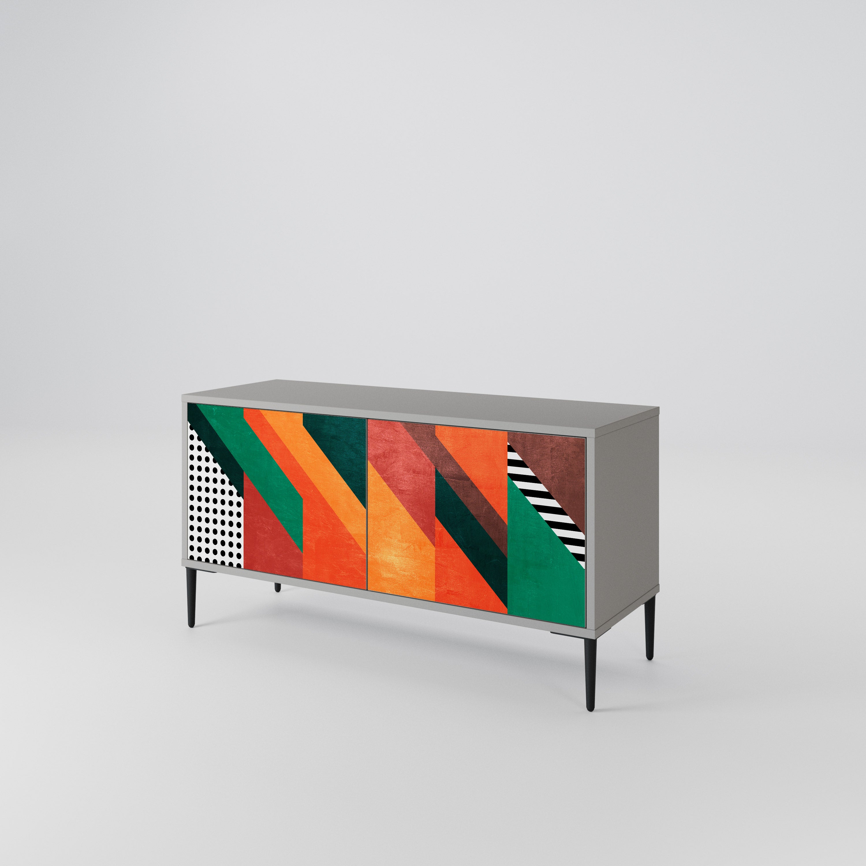 MAKESHIFT ARTISTRY Kompaktowa szafka RTV 2-drzwiowa