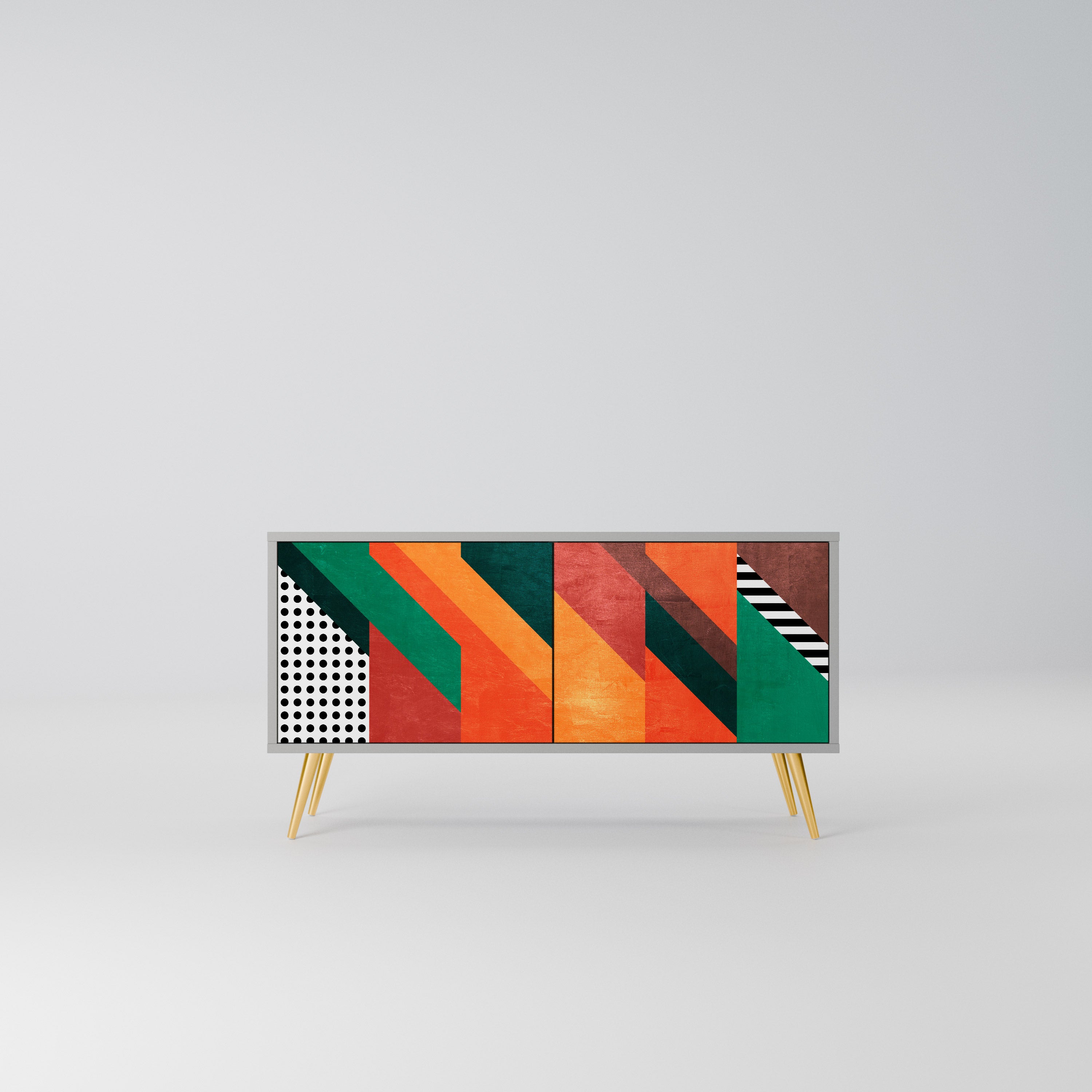MAKESHIFT ARTISTRY Kompaktowa szafka RTV 2-drzwiowa