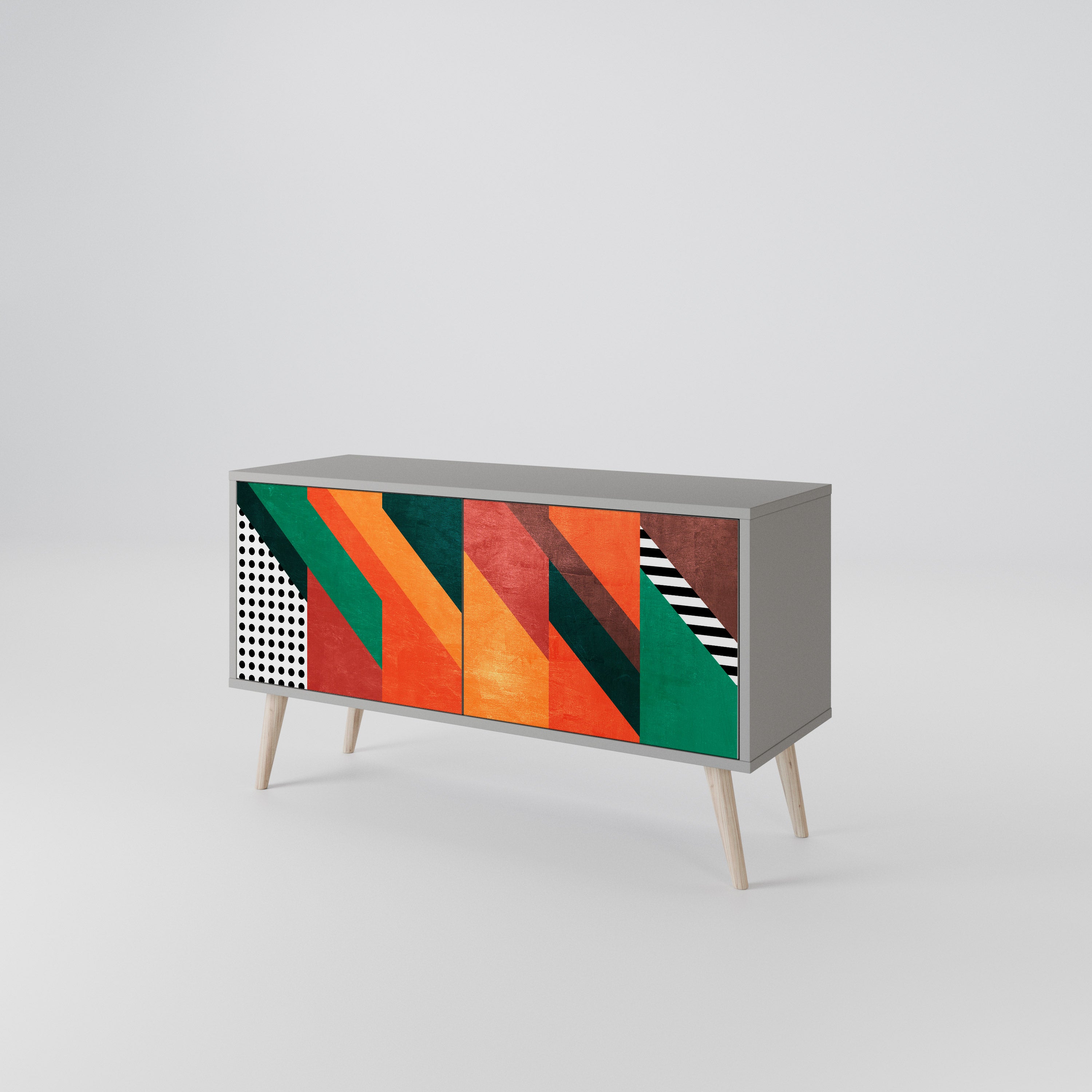 MAKESHIFT ARTISTRY Kompaktowa szafka RTV 2-drzwiowa