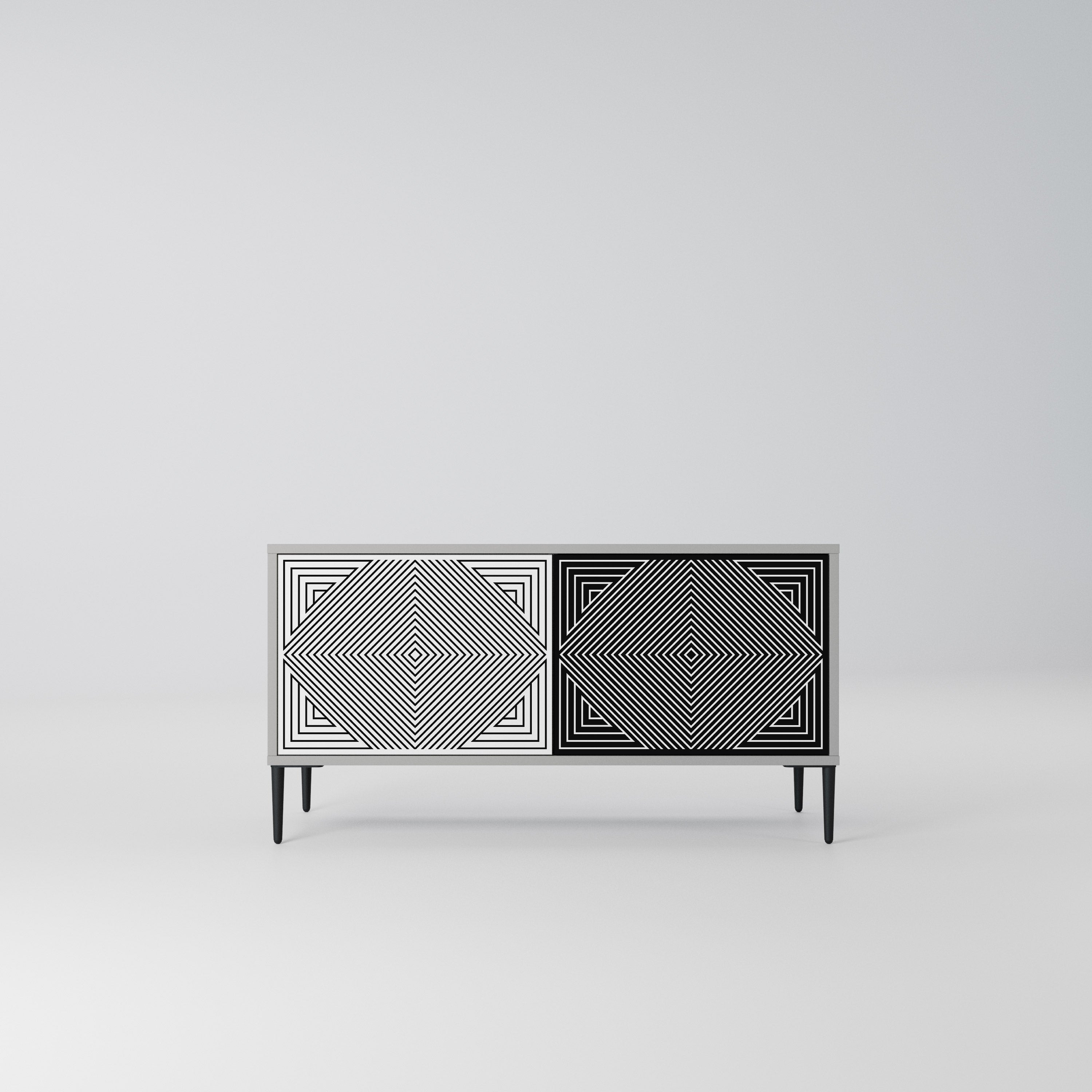 POLYGON ILLUSION Kompaktowa szafka RTV 2-drzwiowa