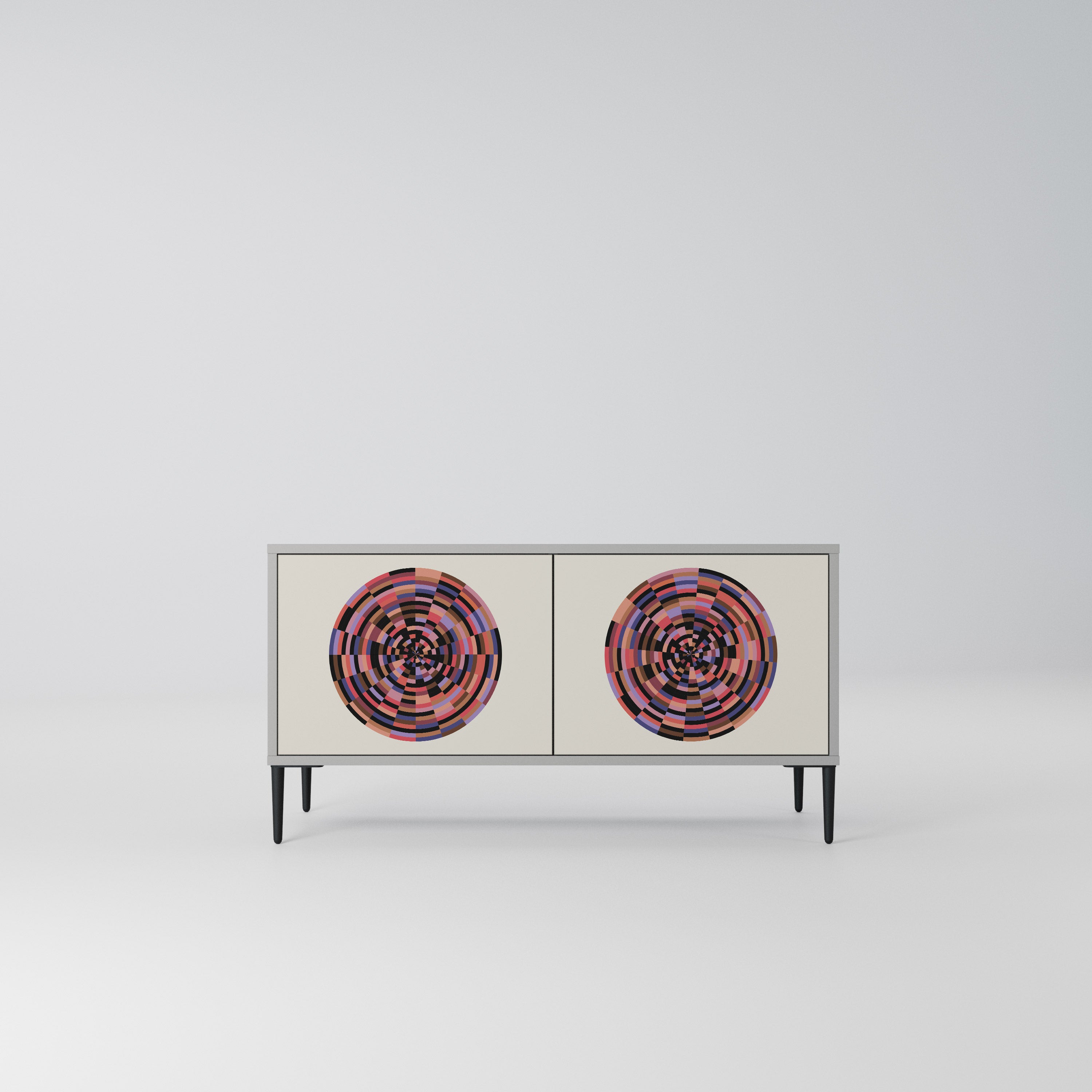 BROWN CIRCLES Kompaktowa szafka RTV 2-drzwiowa