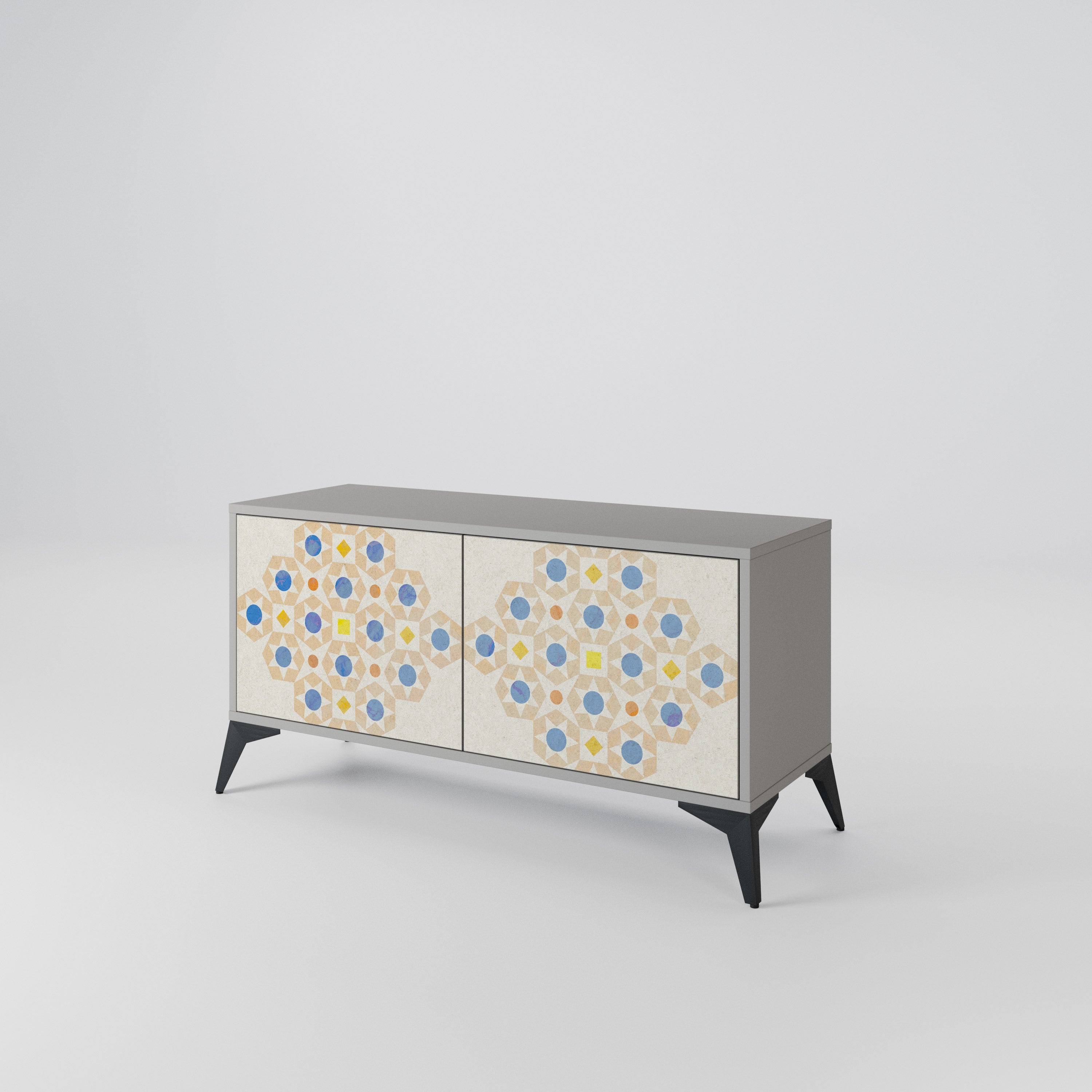 PATTERNED PRISM Kompaktowa szafka RTV 2-drzwiowa