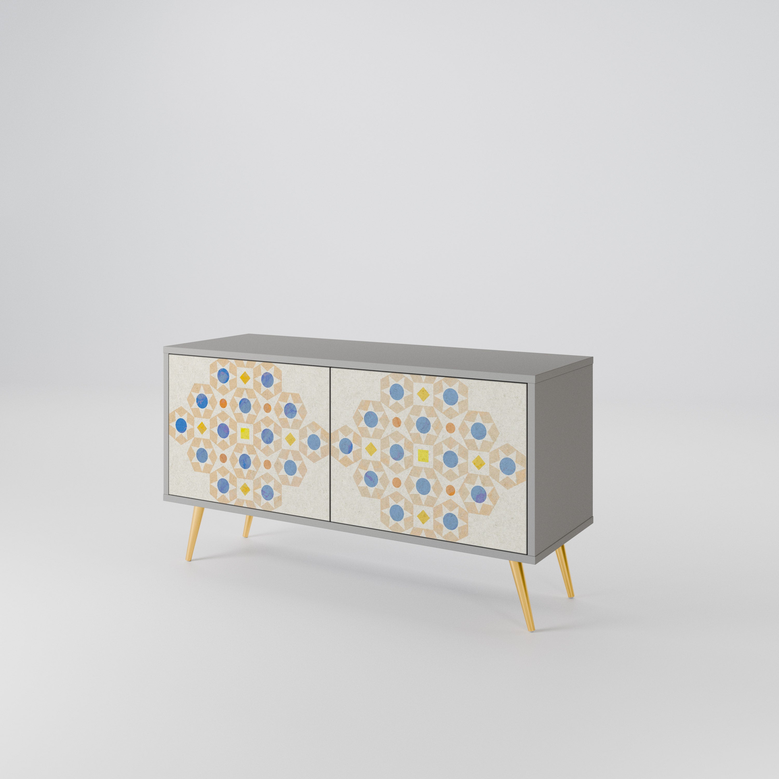 PATTERNED PRISM Kompaktowa szafka RTV 2-drzwiowa