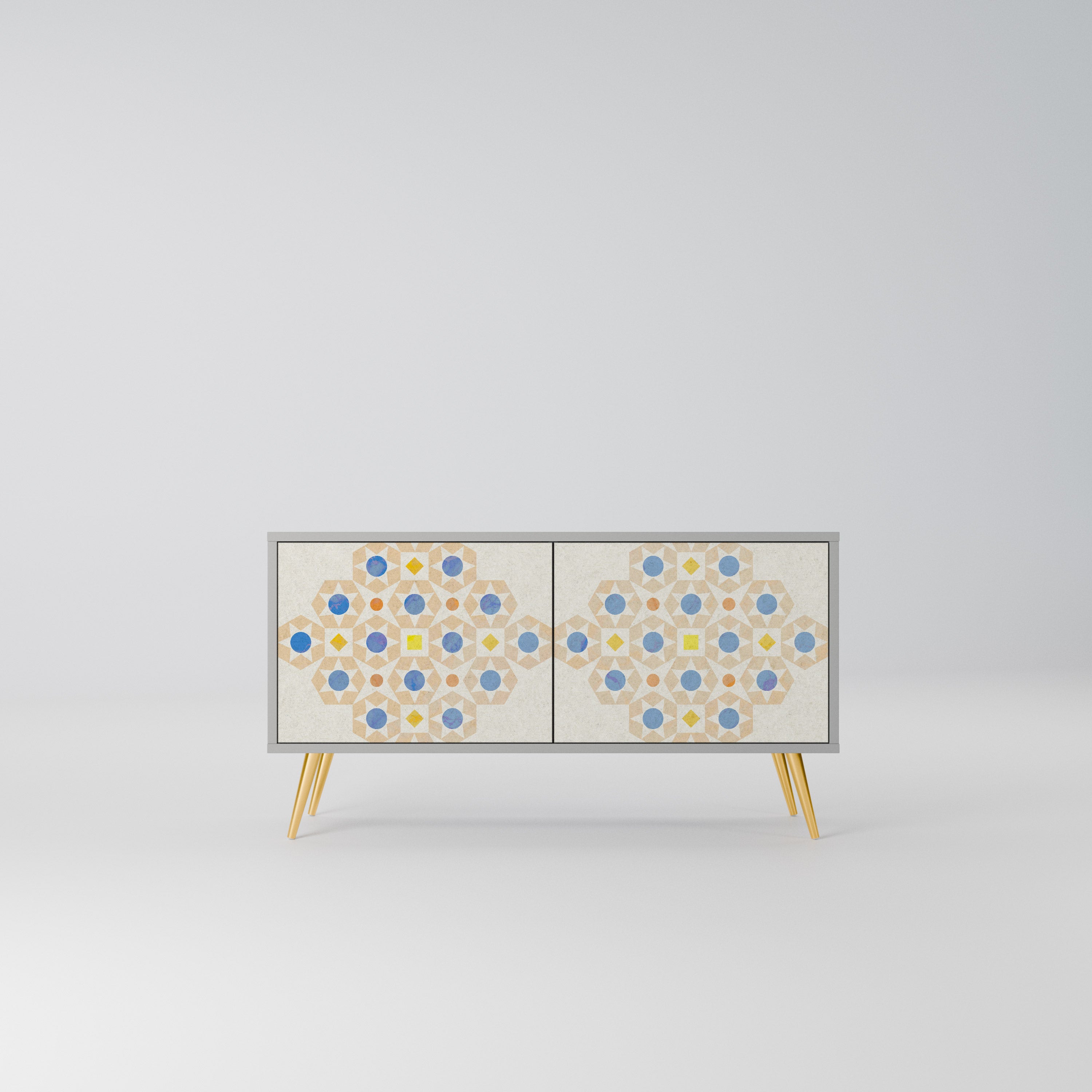 PATTERNED PRISM Kompaktowa szafka RTV 2-drzwiowa