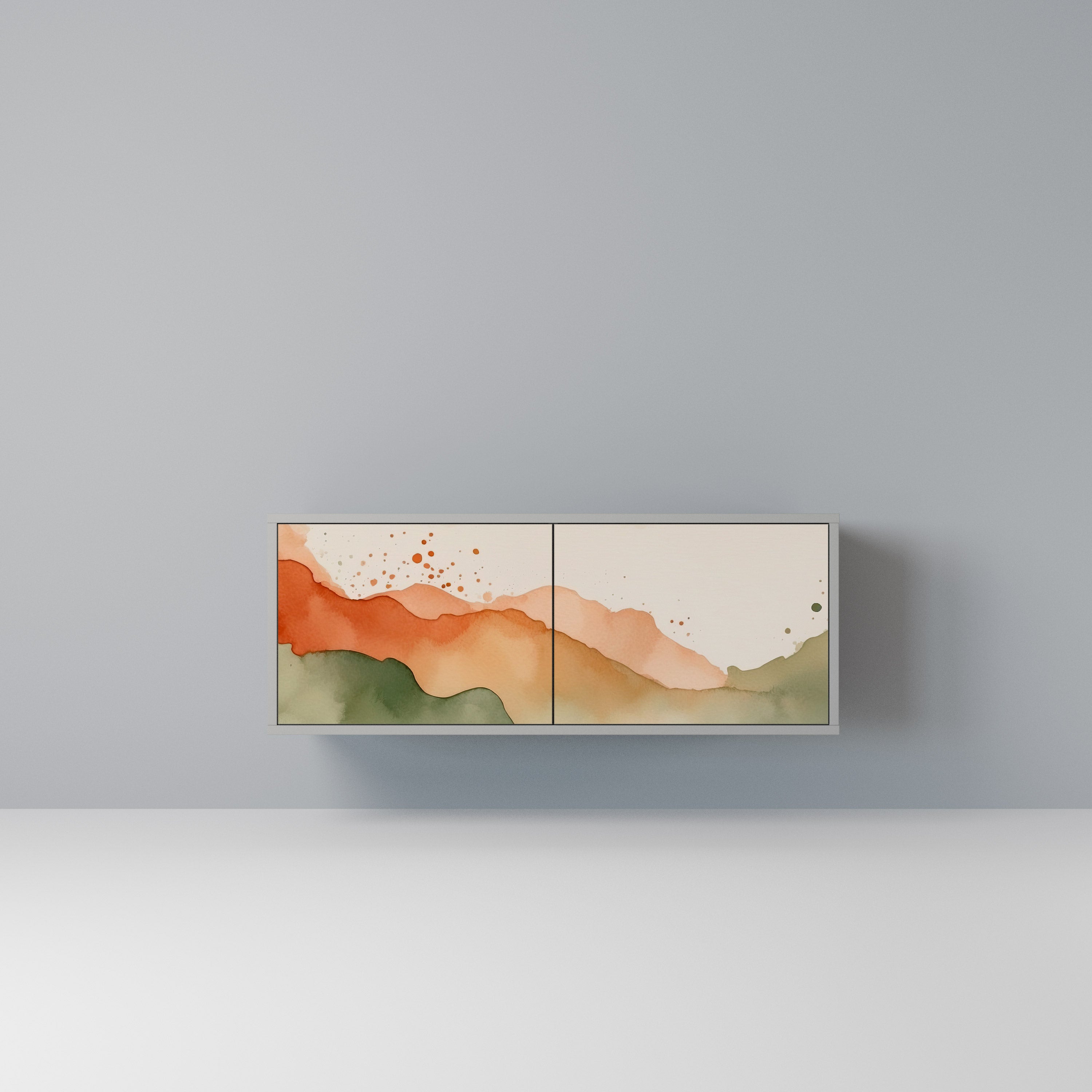 WATERCOLOUR PEAKS Kompaktowa szafka RTV 2-drzwiowa