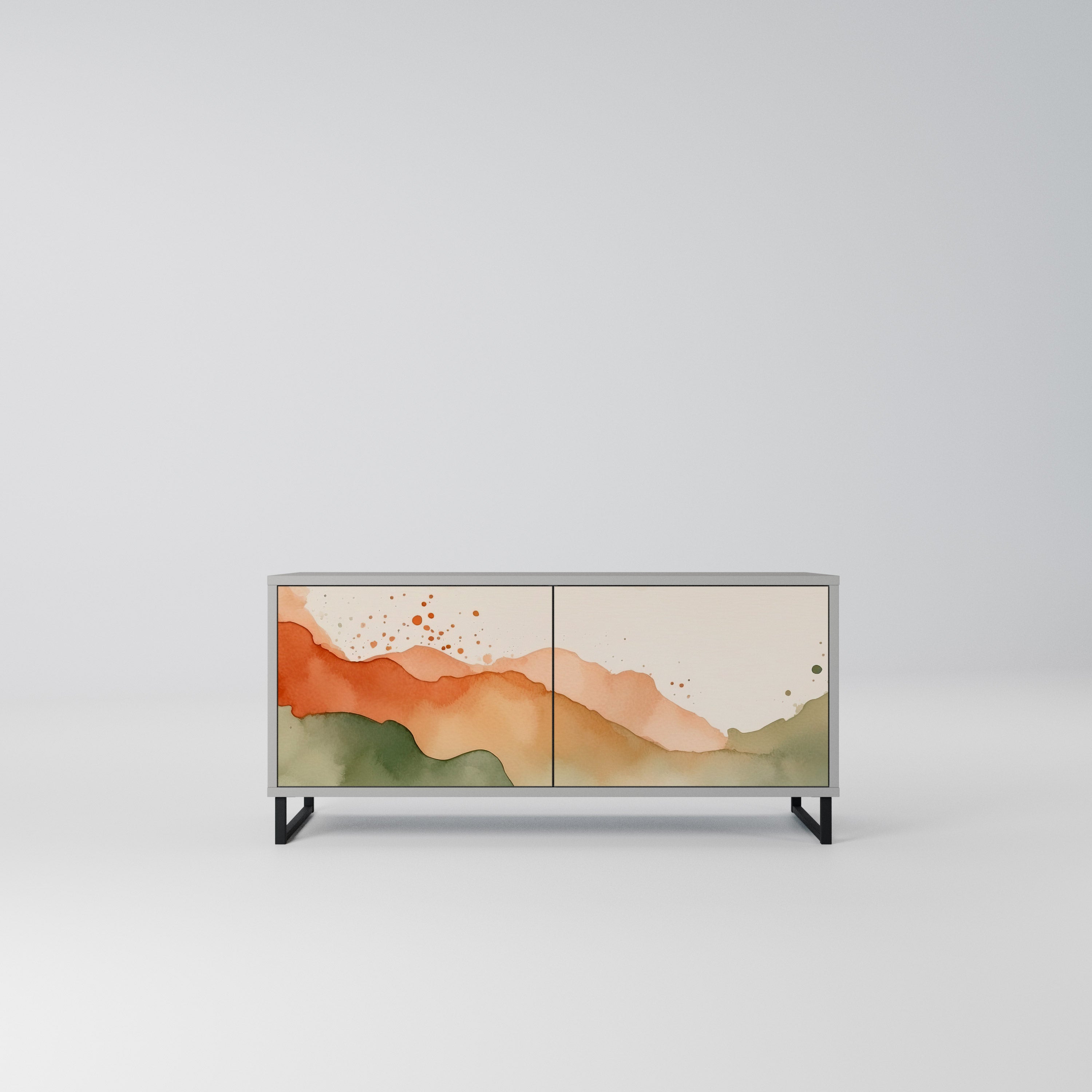 WATERCOLOUR PEAKS Kompaktowa szafka RTV 2-drzwiowa