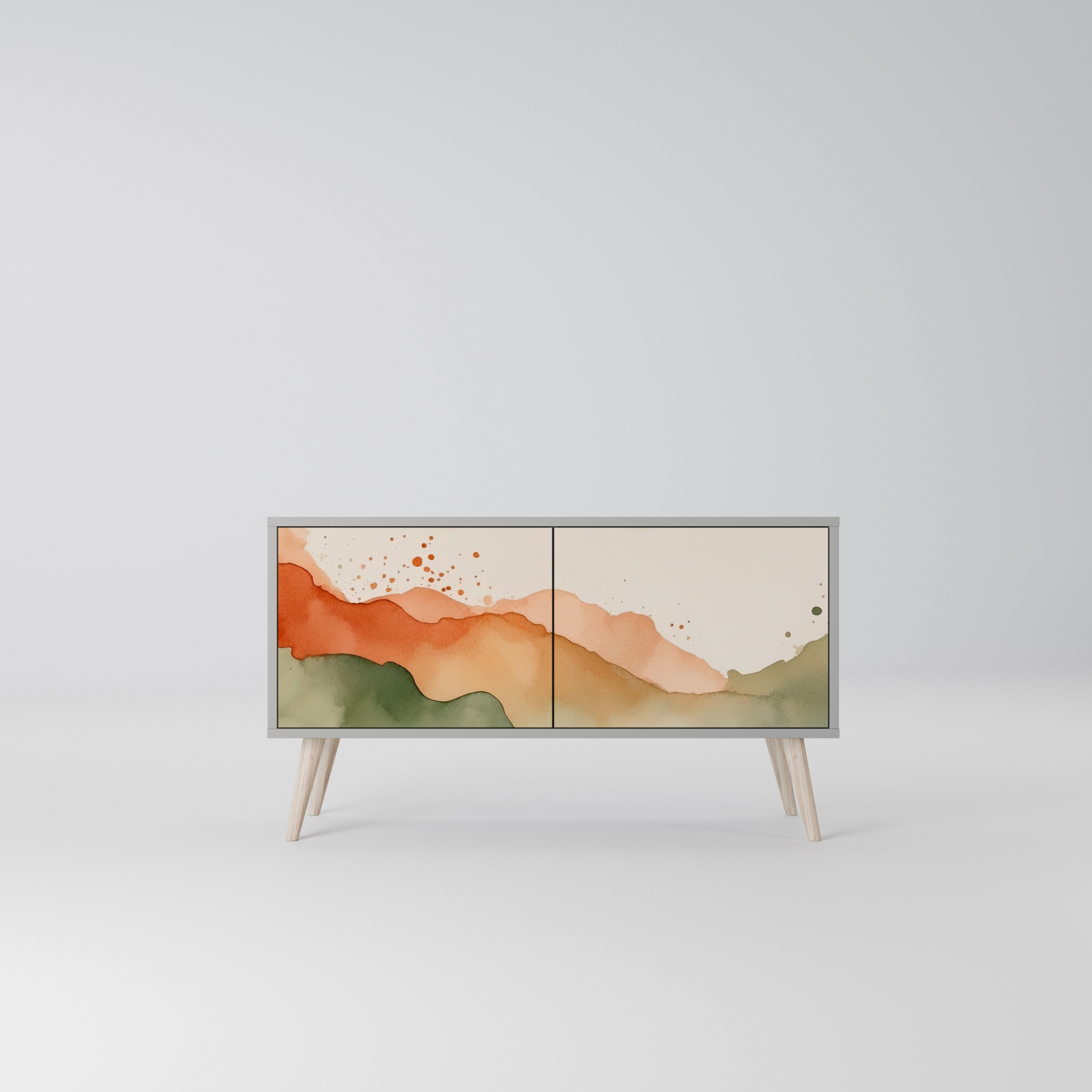 WATERCOLOUR PEAKS Kompaktowa szafka RTV 2-drzwiowa
