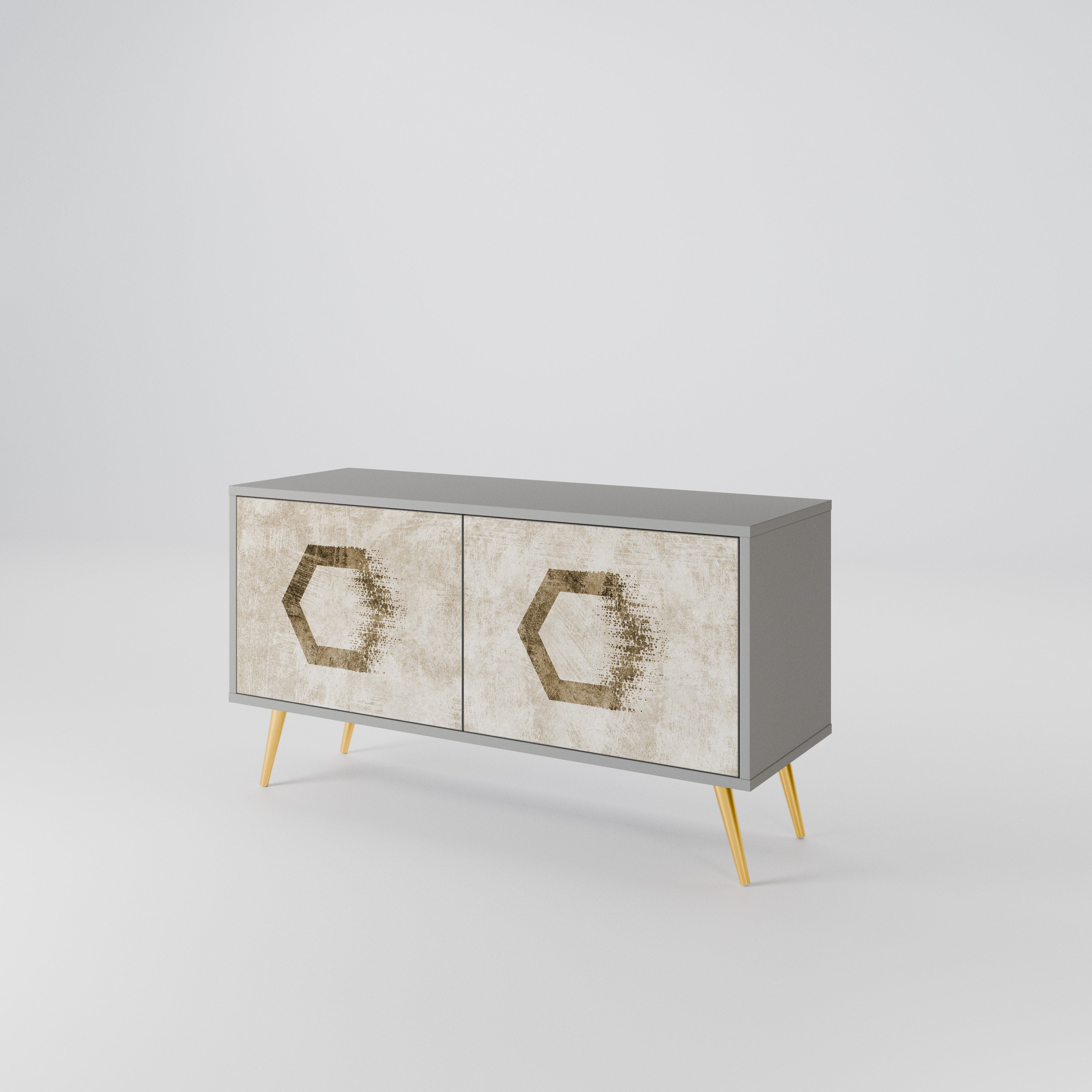 HEXAGONAL SHAPES Kompaktowa szafka RTV 2-drzwiowa