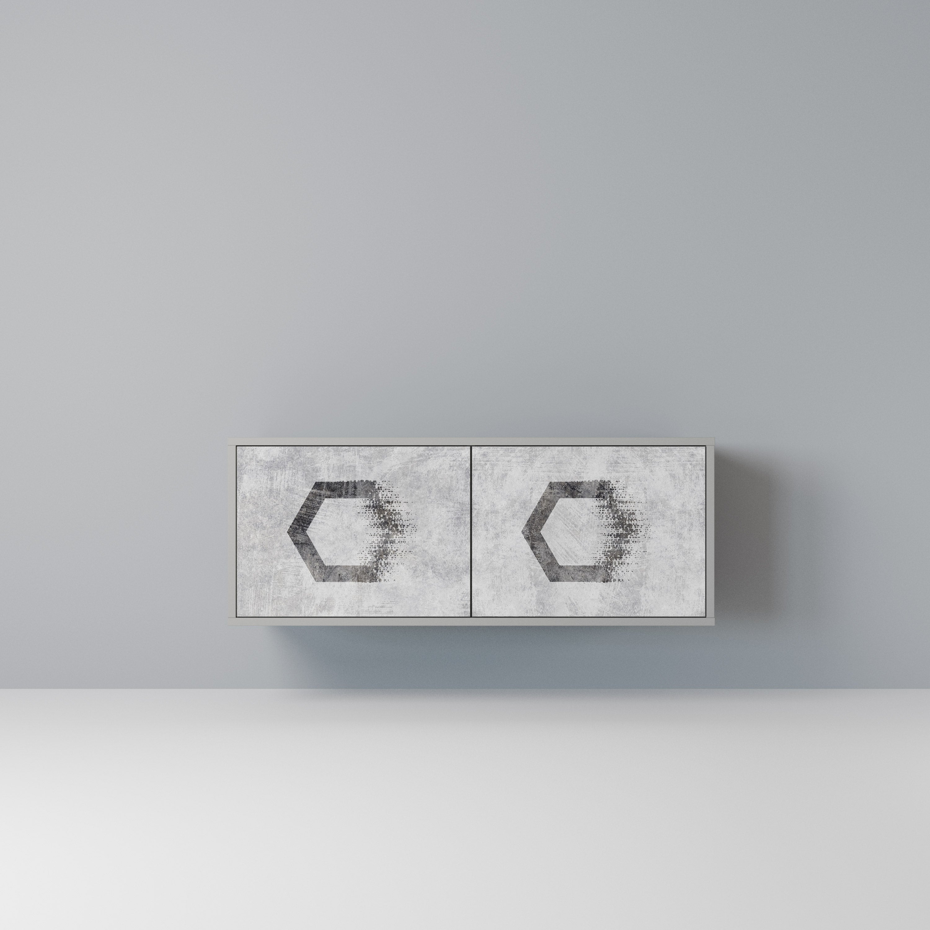 HEXAGONAL FIGURES Kompaktowa szafka RTV 2-drzwiowa