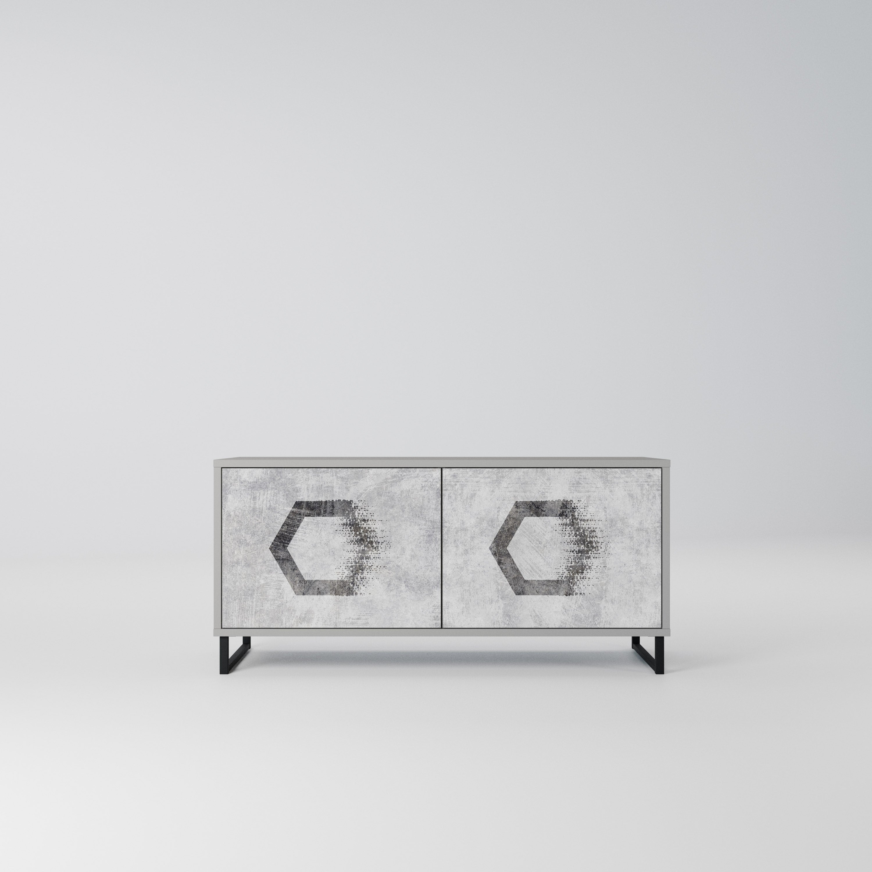 HEXAGONAL FIGURES Kompaktowa szafka RTV 2-drzwiowa