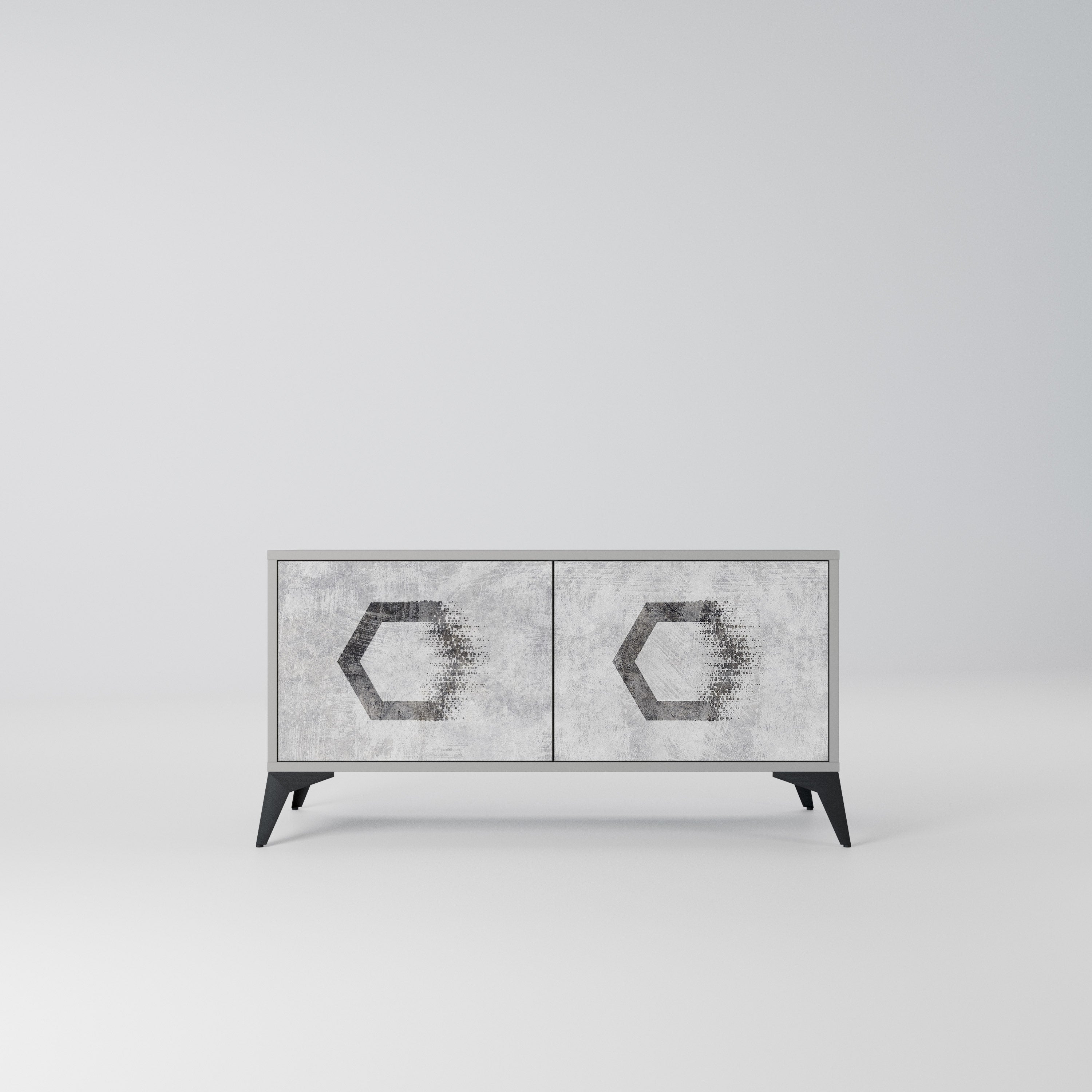 HEXAGONAL FIGURES Kompaktowa szafka RTV 2-drzwiowa