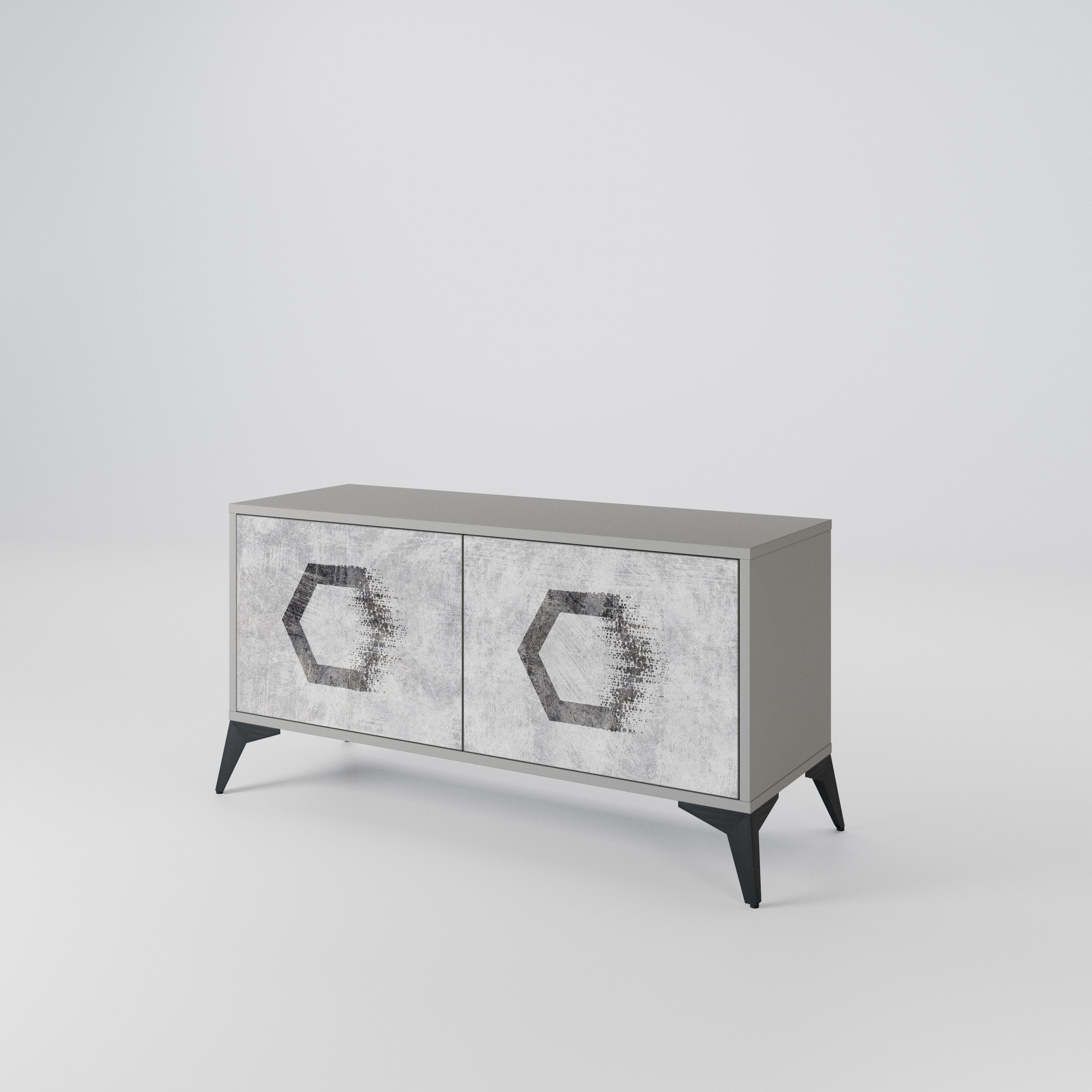 HEXAGONAL FIGURES Kompaktowa szafka RTV 2-drzwiowa