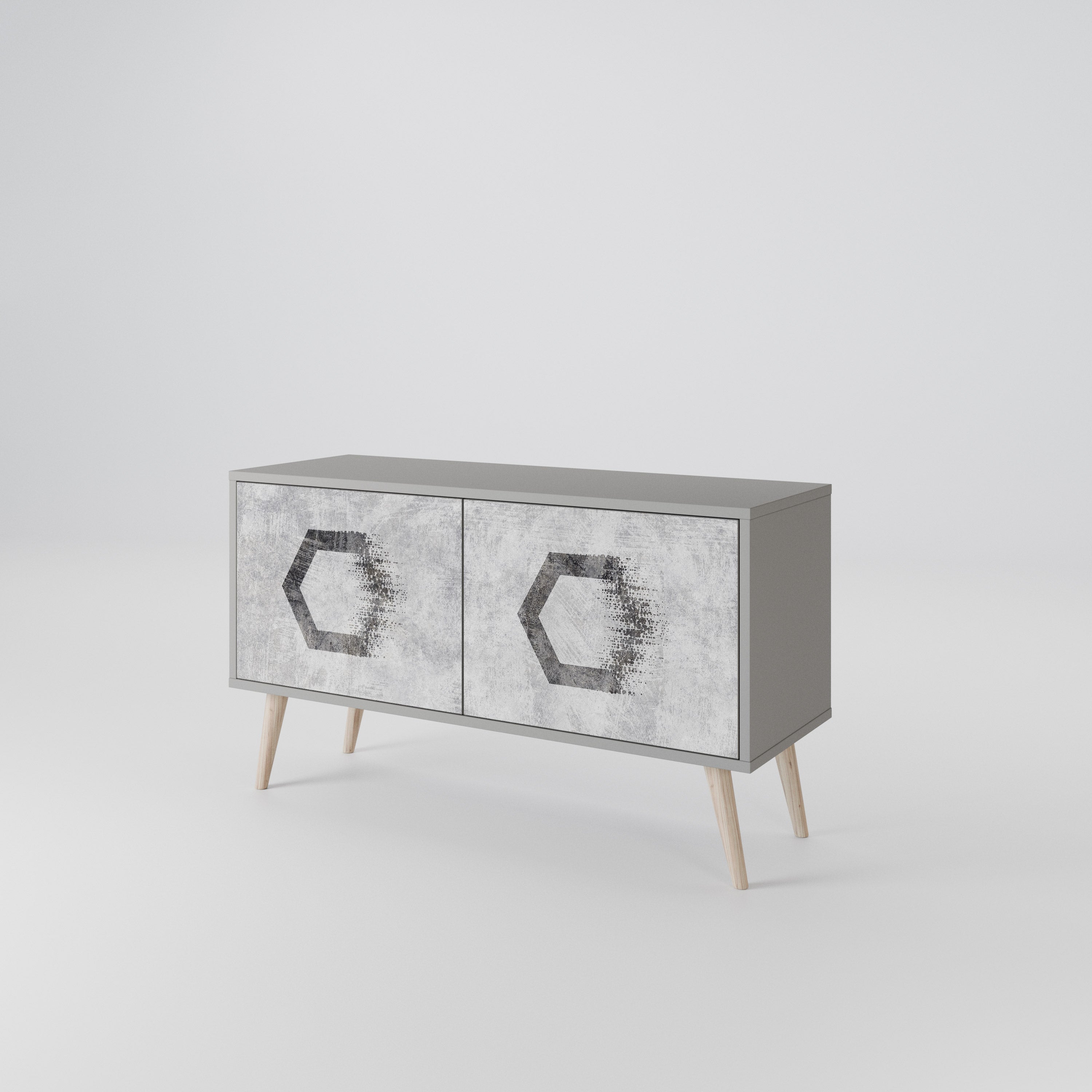 HEXAGONAL FIGURES Kompaktowa szafka RTV 2-drzwiowa