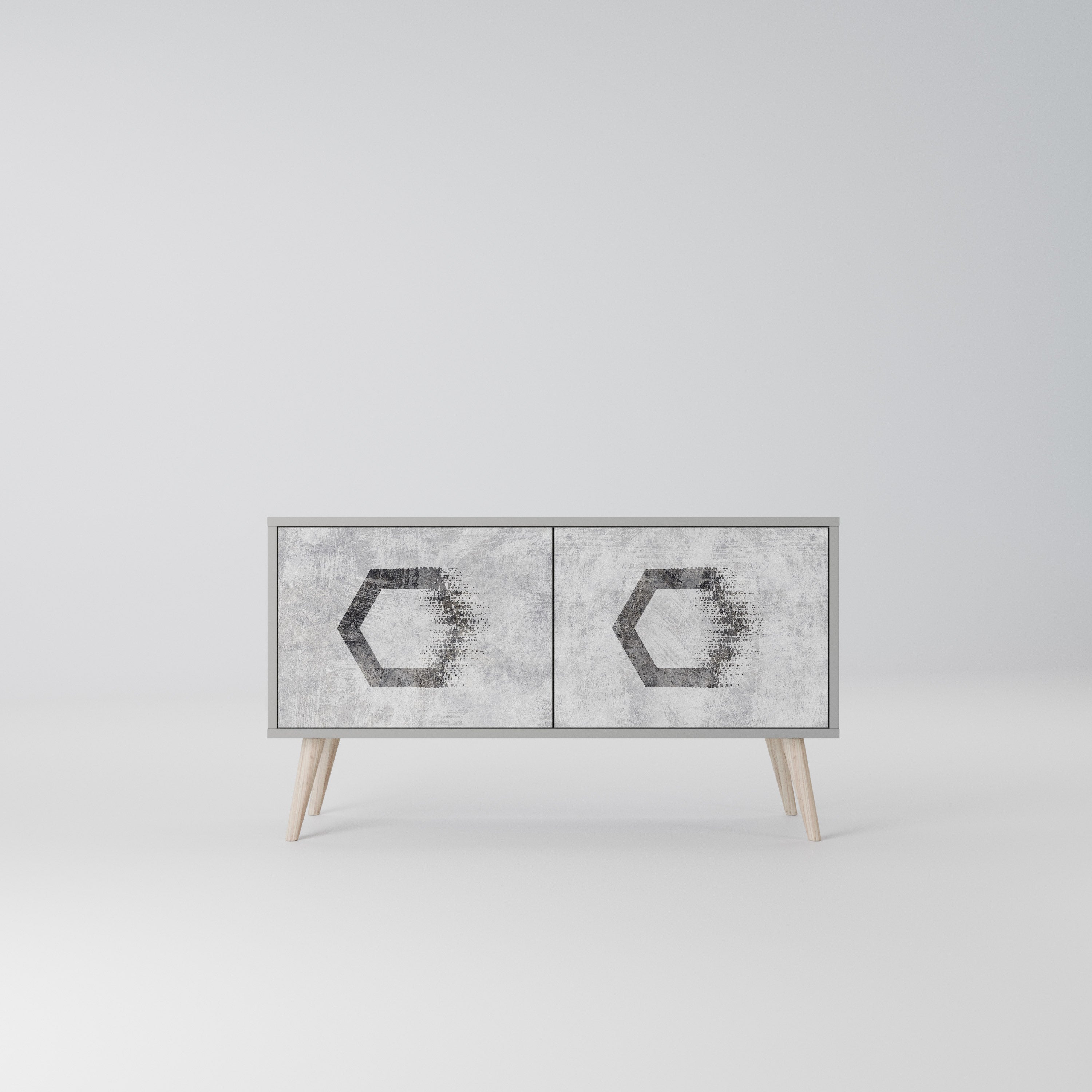 HEXAGONAL FIGURES Kompaktowa szafka RTV 2-drzwiowa
