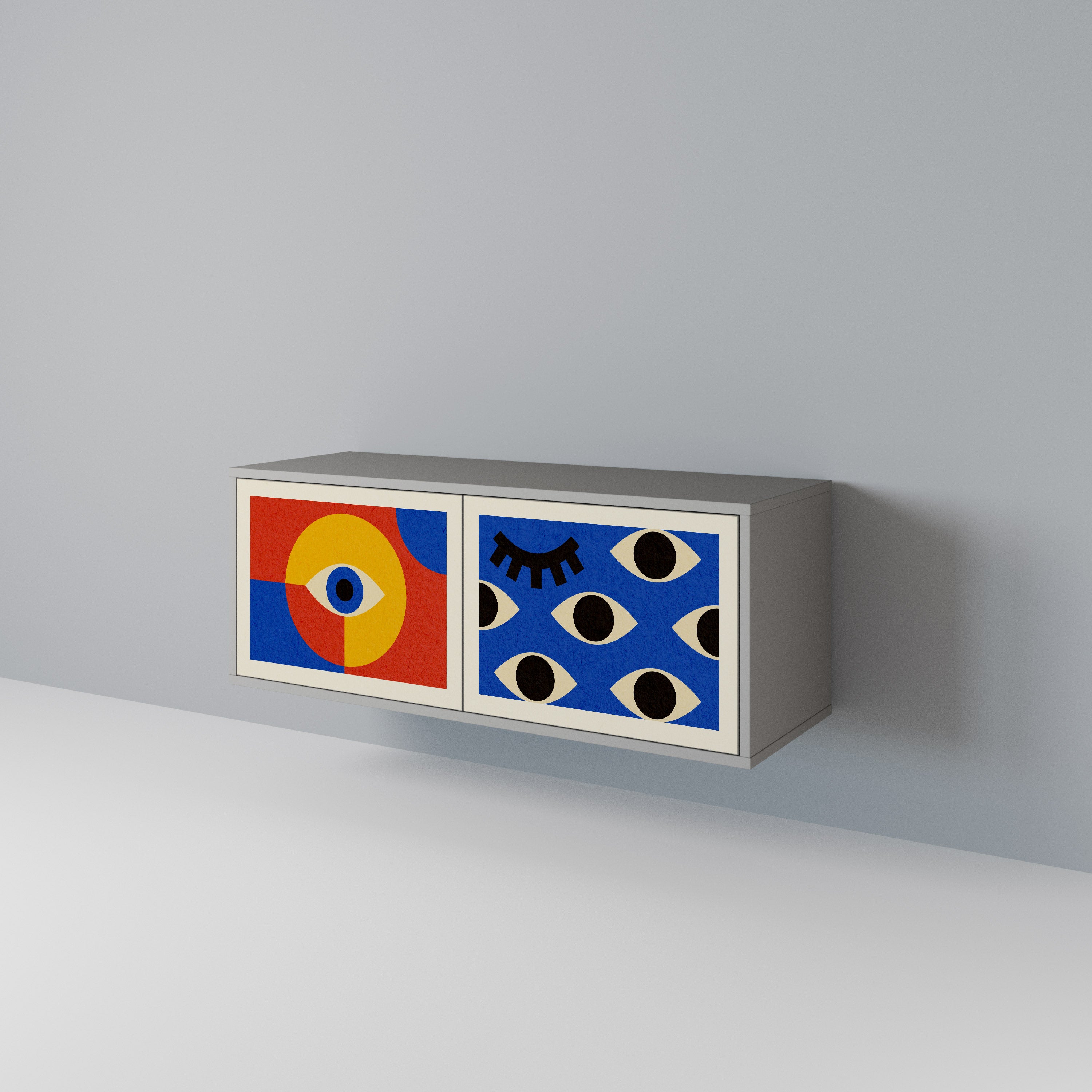 GEOMETRIC EYES Kompaktowa szafka RTV 2-drzwiowa