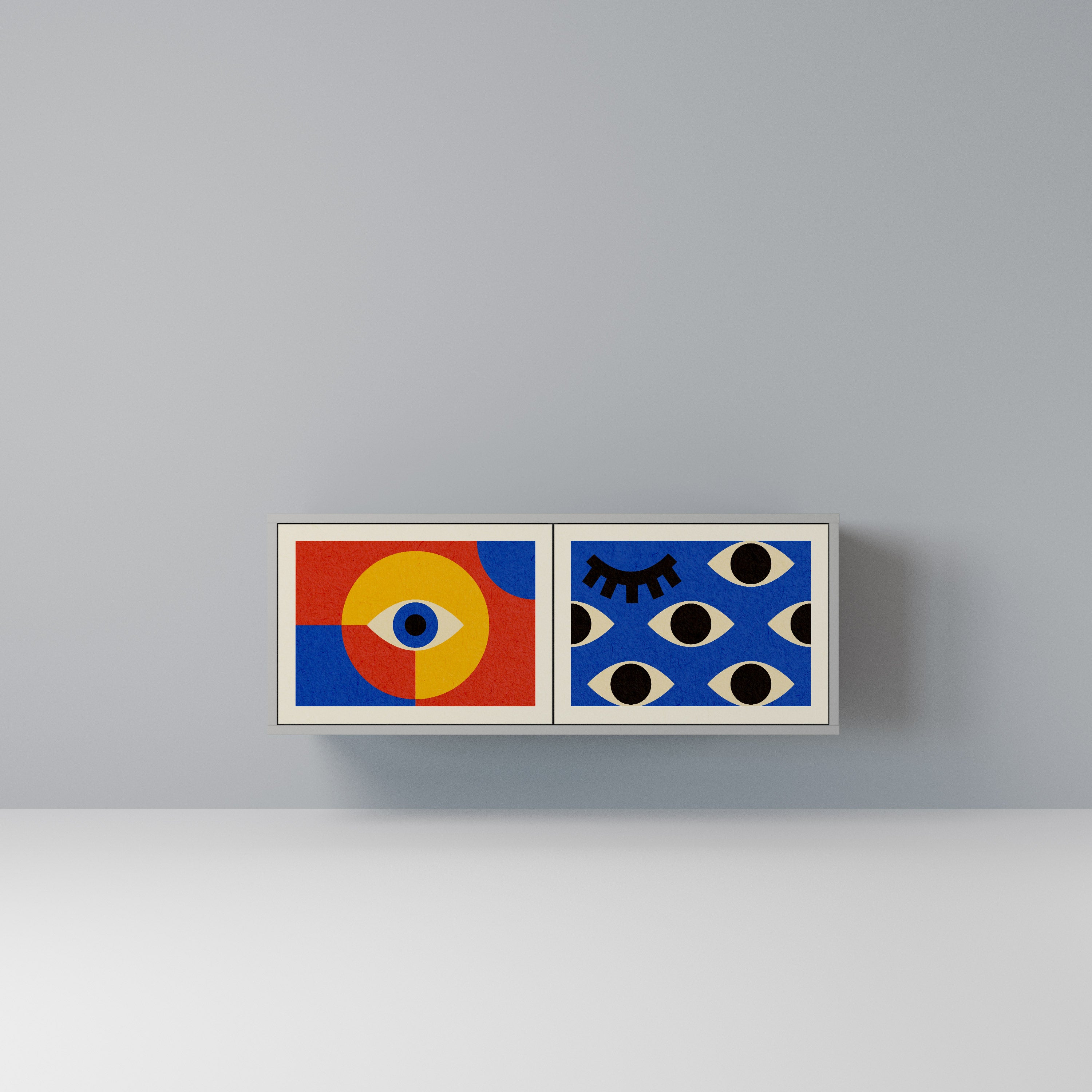 GEOMETRIC EYES Kompaktowa szafka RTV 2-drzwiowa