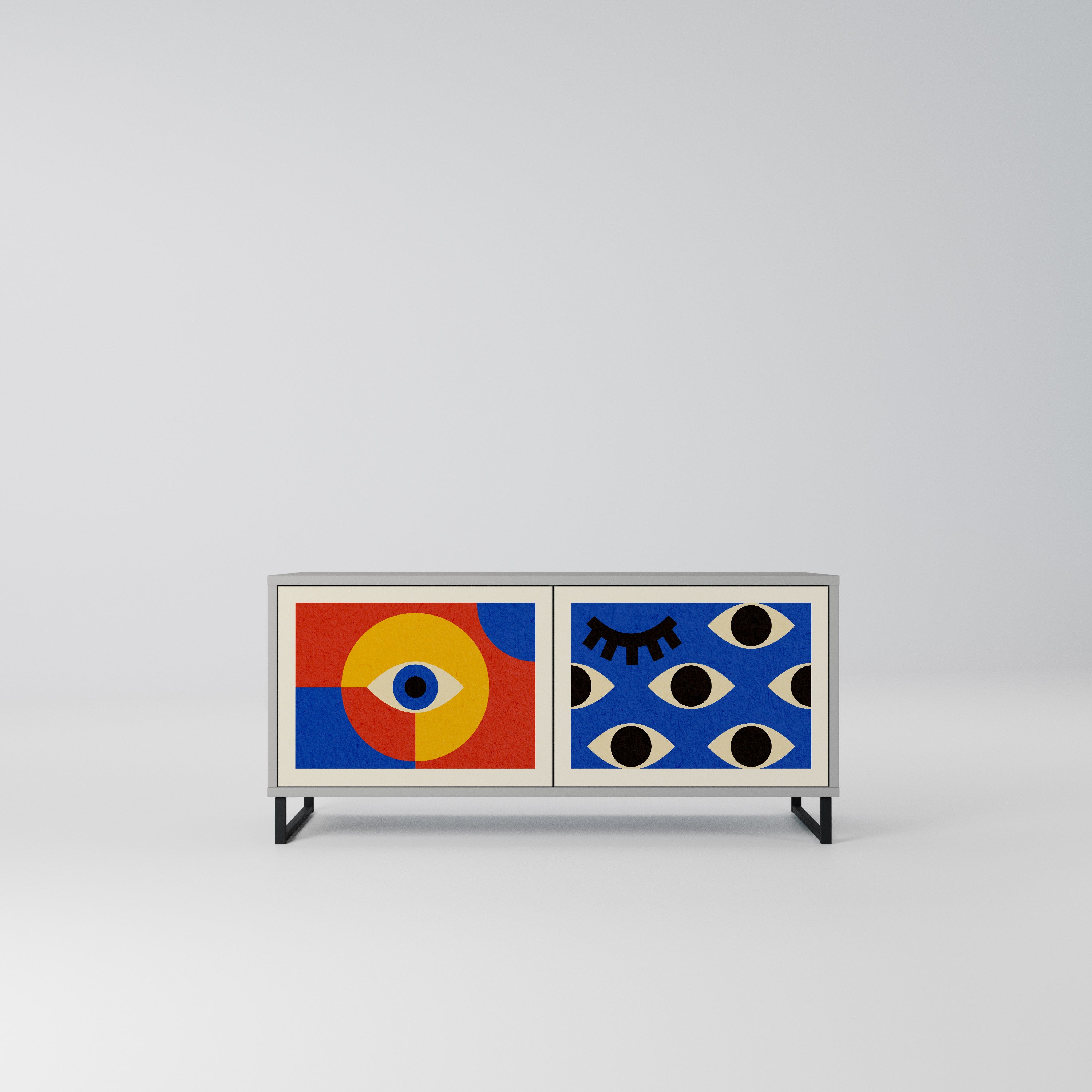 GEOMETRIC EYES Kompaktowa szafka RTV 2-drzwiowa