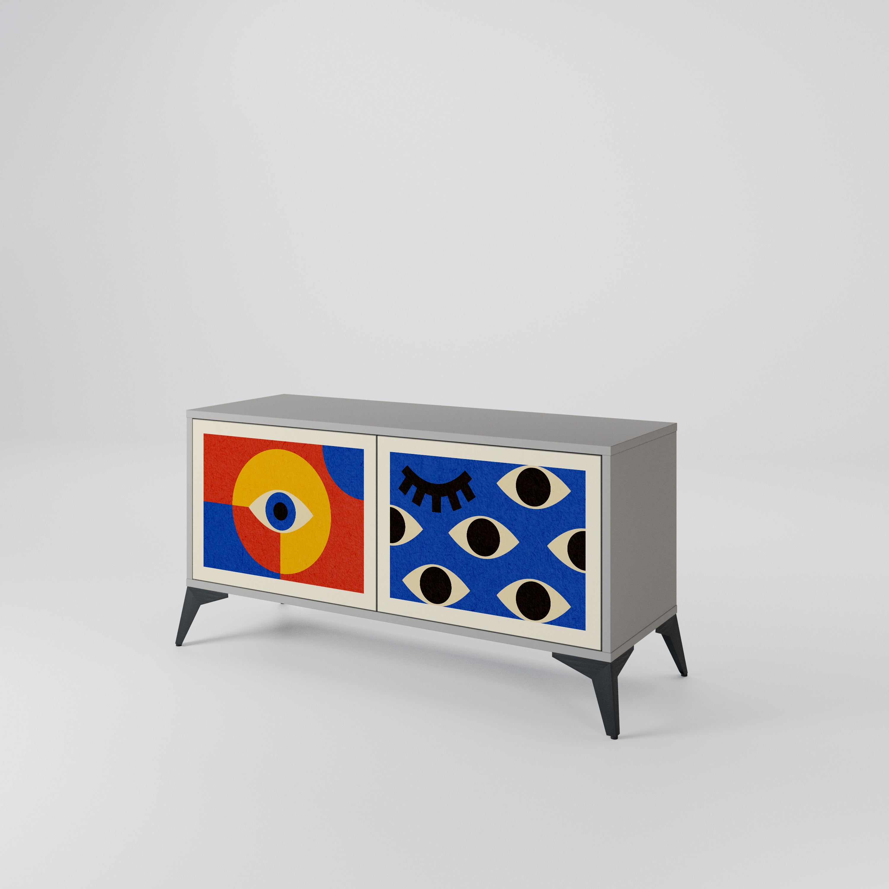 GEOMETRIC EYES Kompaktowa szafka RTV 2-drzwiowa